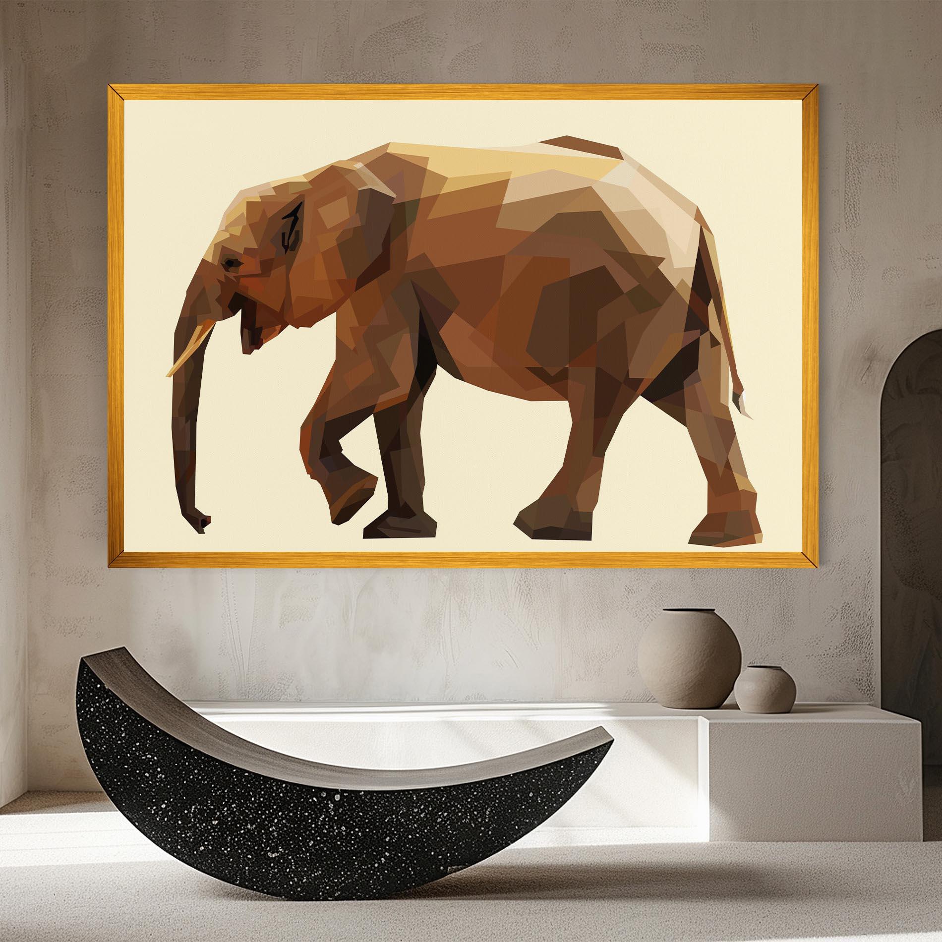 Vászonkép Walking Elephant Cream mockup 8
