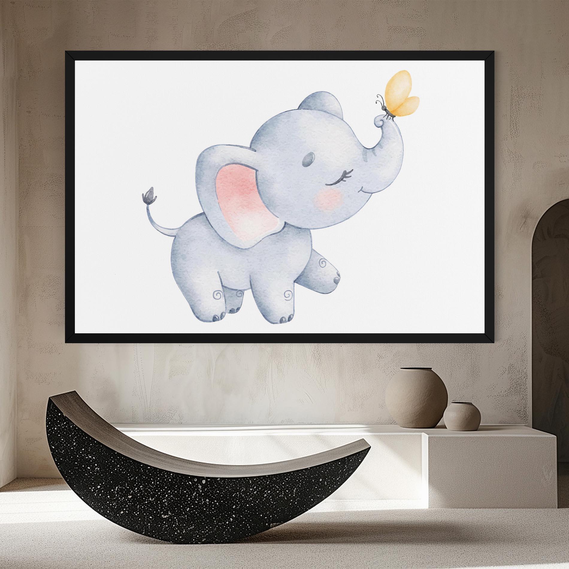 Vászonkép Elephant Butterfly mockup 8