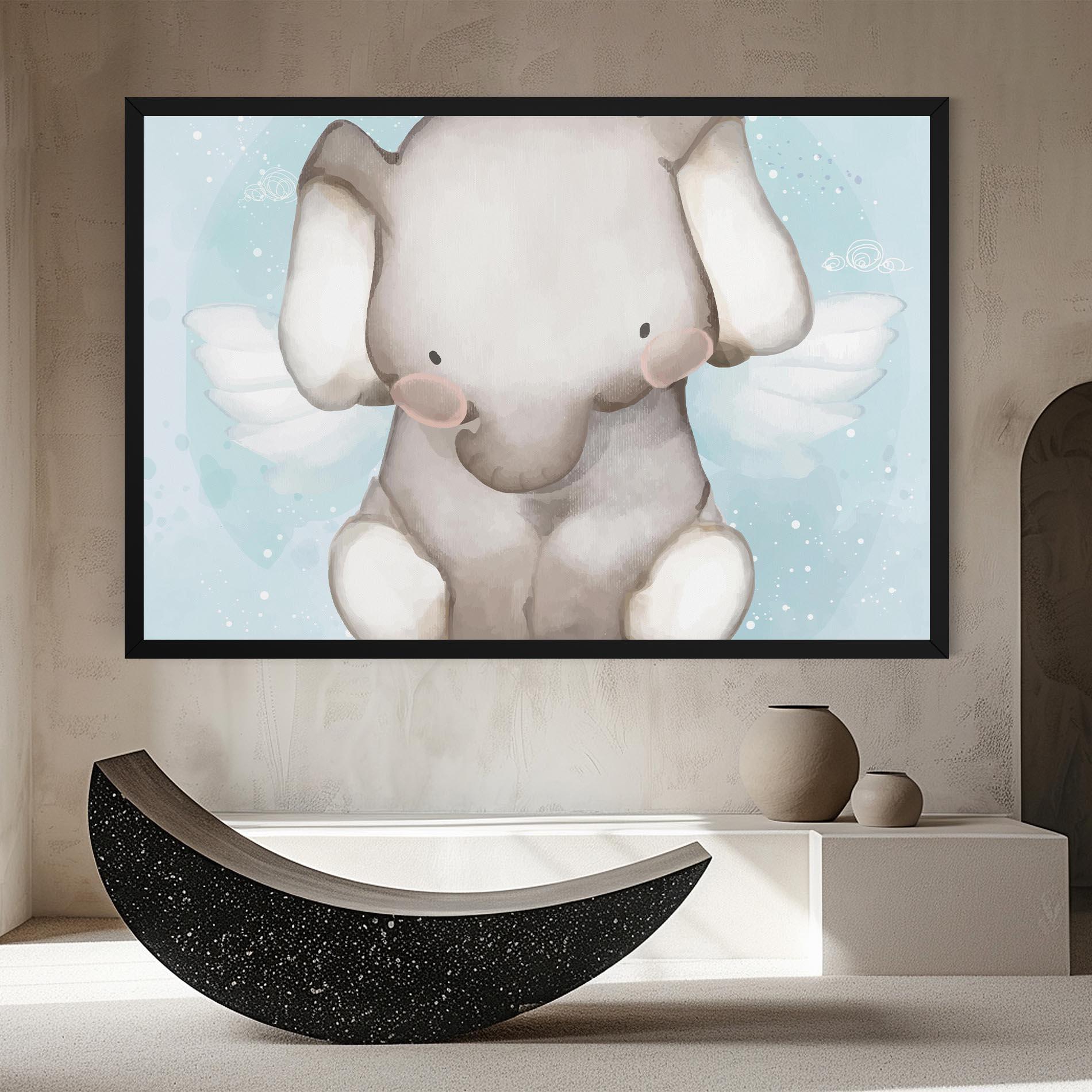 Vászonkép Elephant On Blue mockup 8