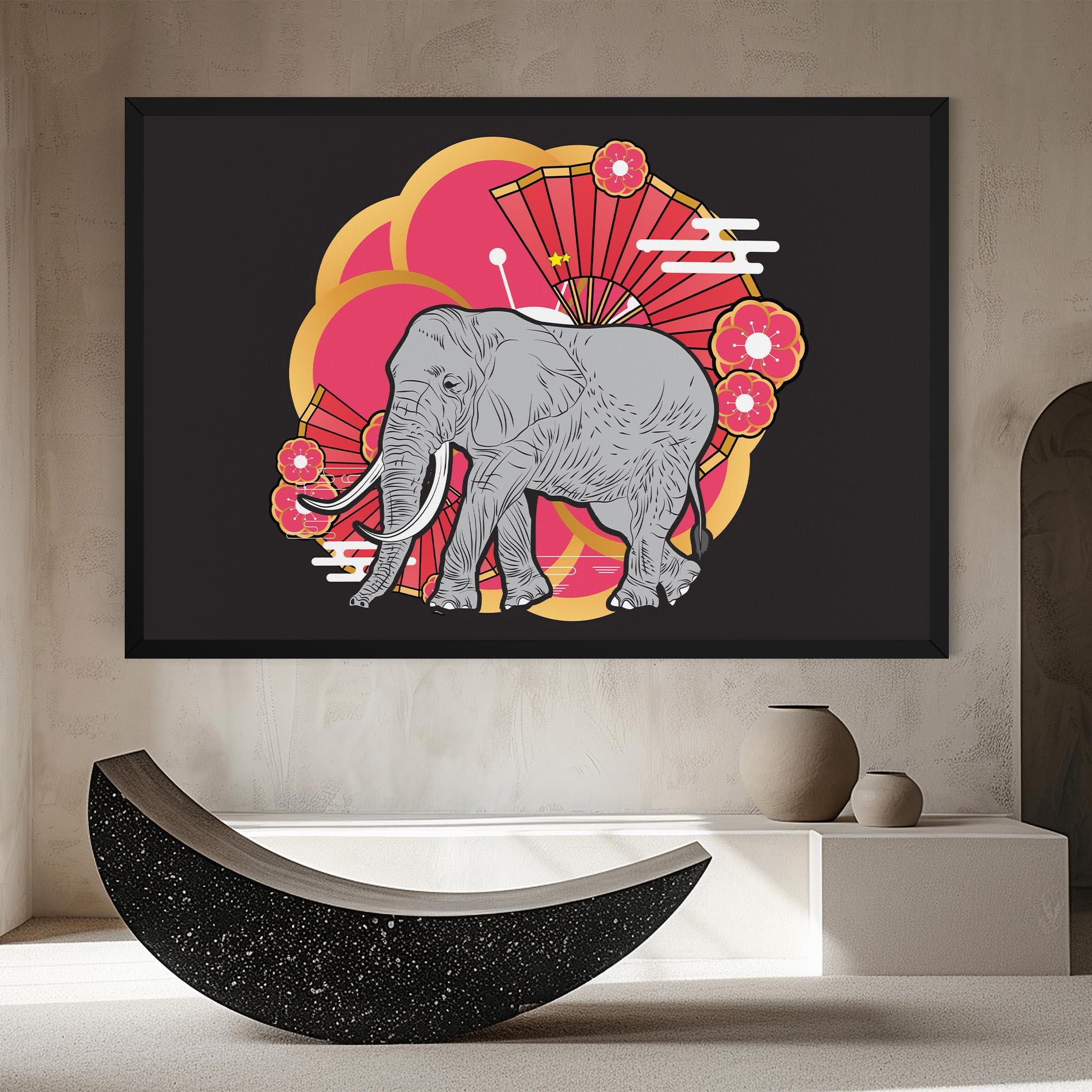 Vászonkép Elephant On Pink mockup 8