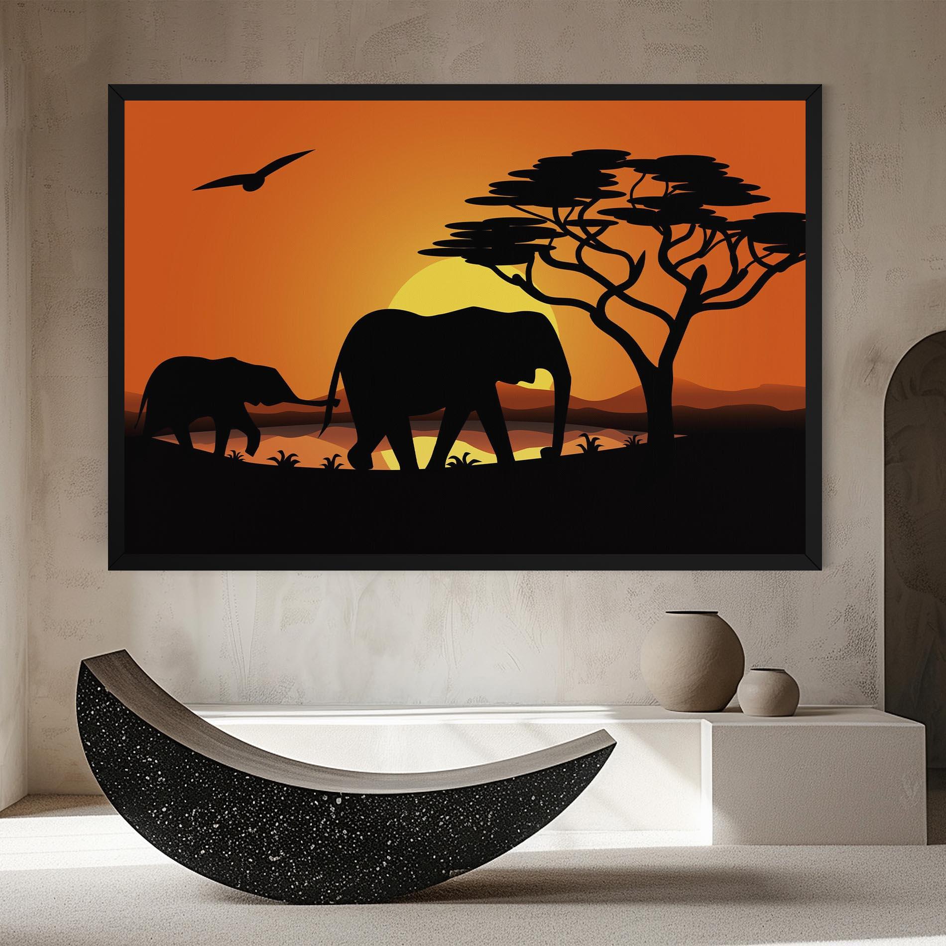 Vászonkép Elephant Sunset mockup 8
