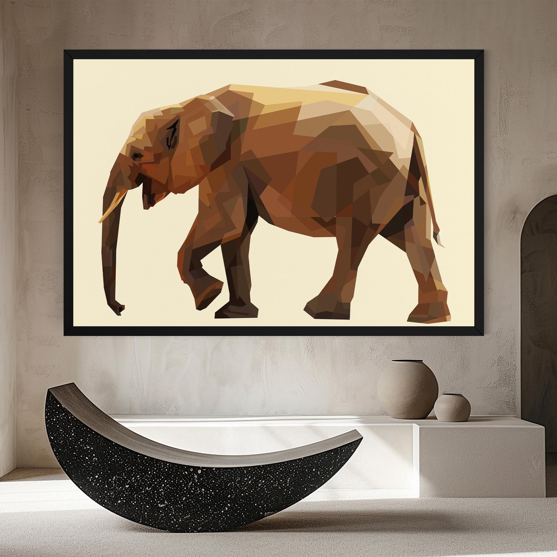 Vászonkép Walking Elephant Cream mockup 8
