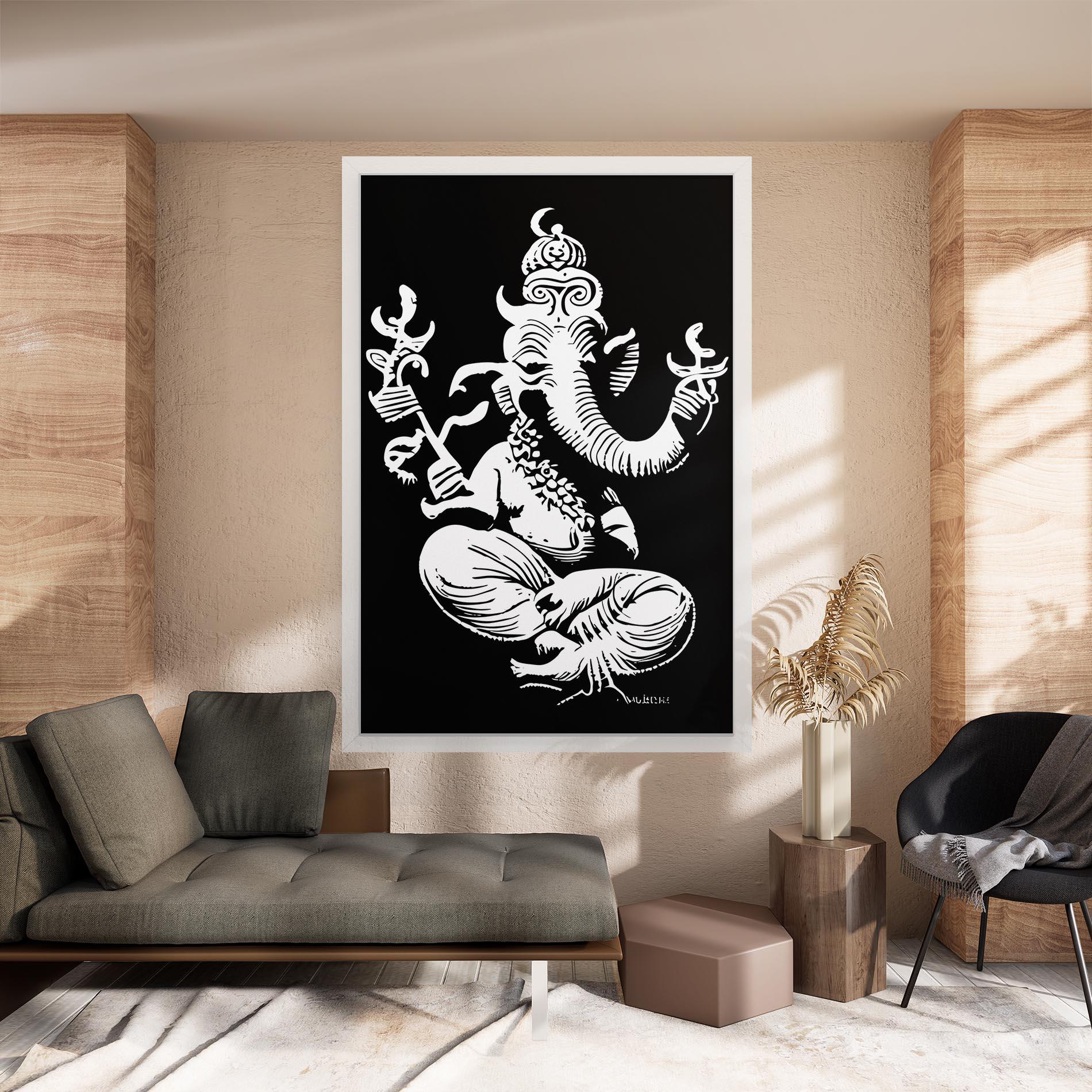 Vászonkép Black And White Ganesha mockup 8