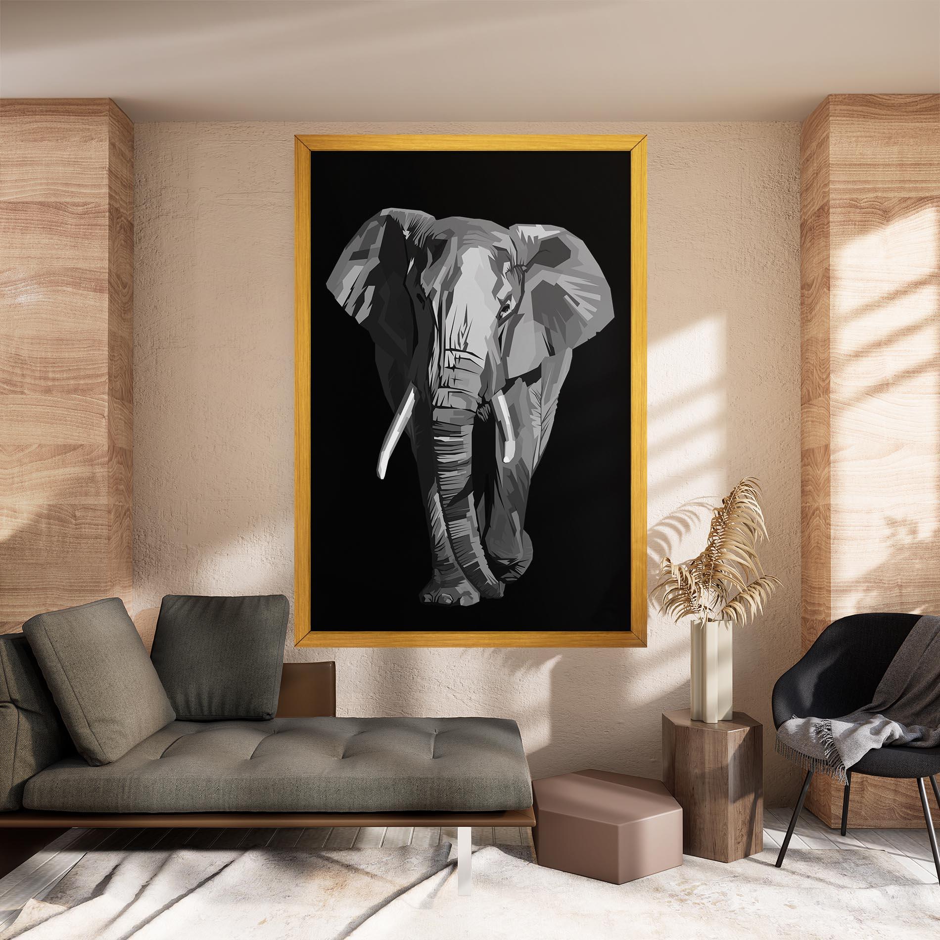 Vászonkép Beautiful Grey Elephant mockup 8