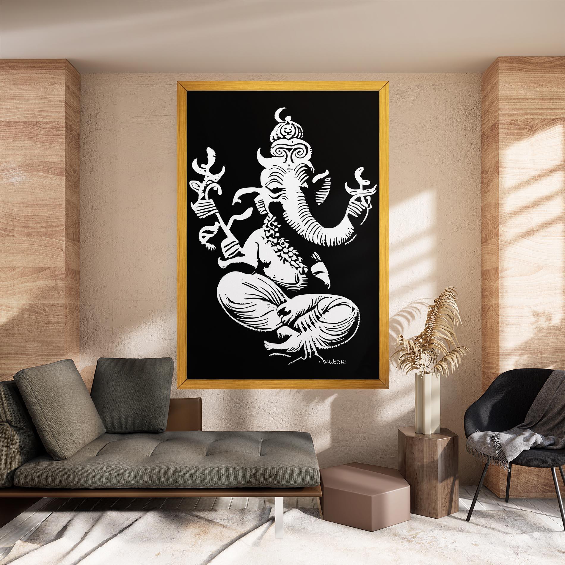 Vászonkép Black And White Ganesha mockup 8