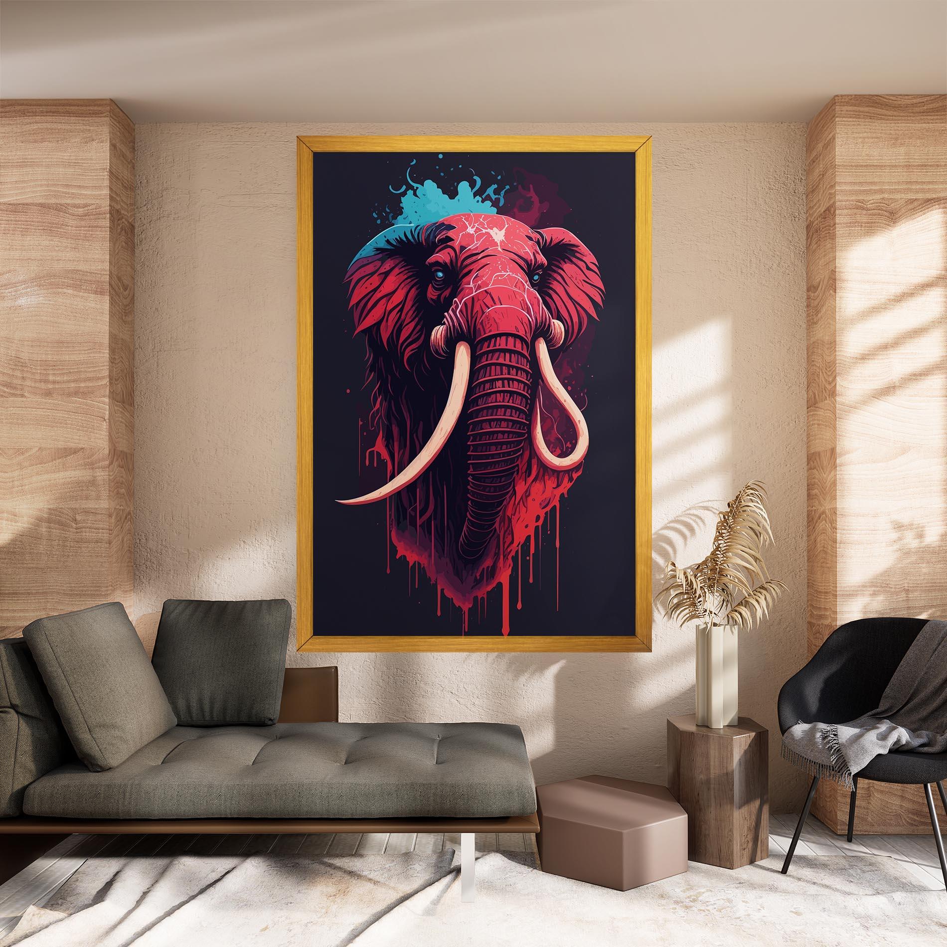 Vászonkép Blue Red Elephant mockup 8