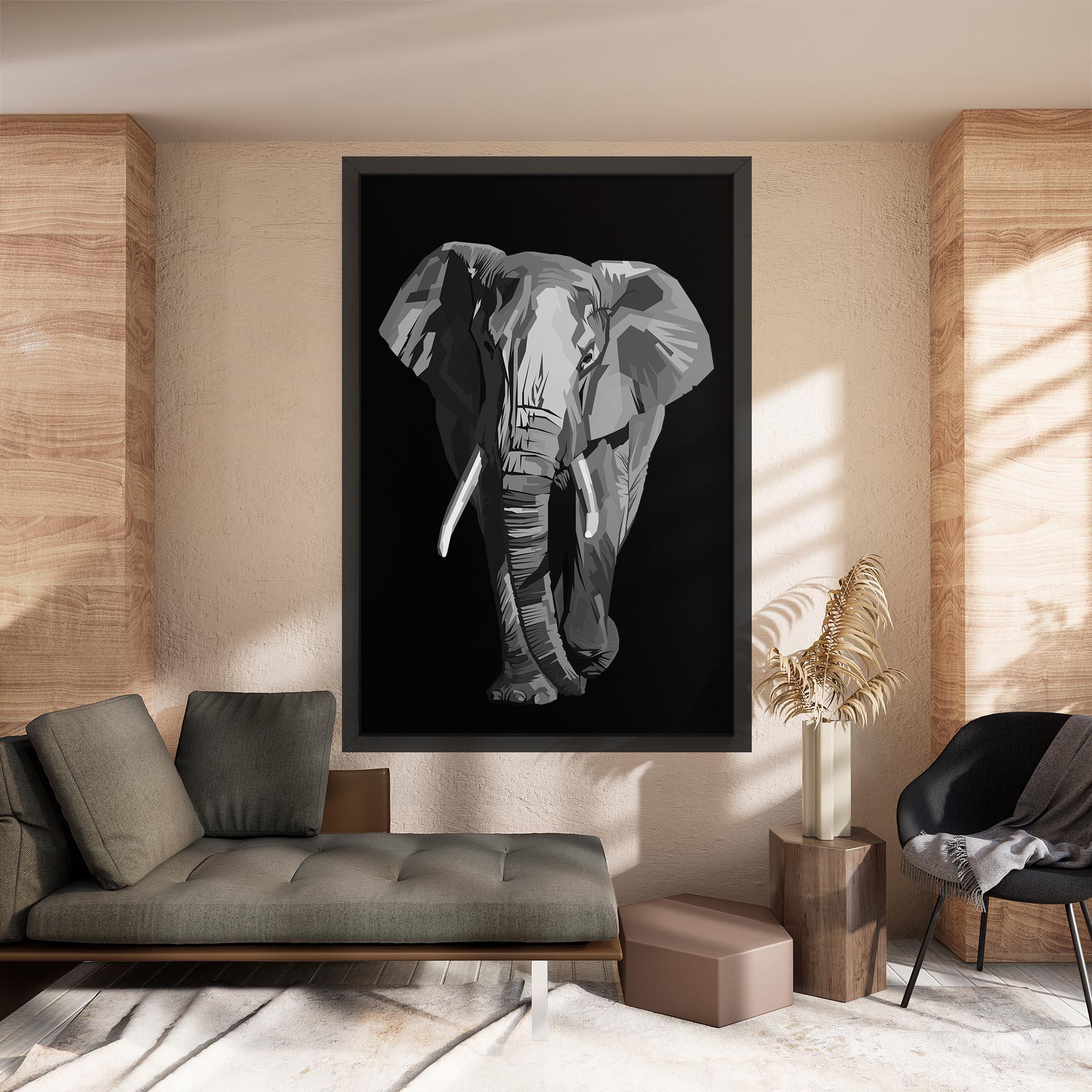 Vászonkép Beautiful Grey Elephant mockup 8
