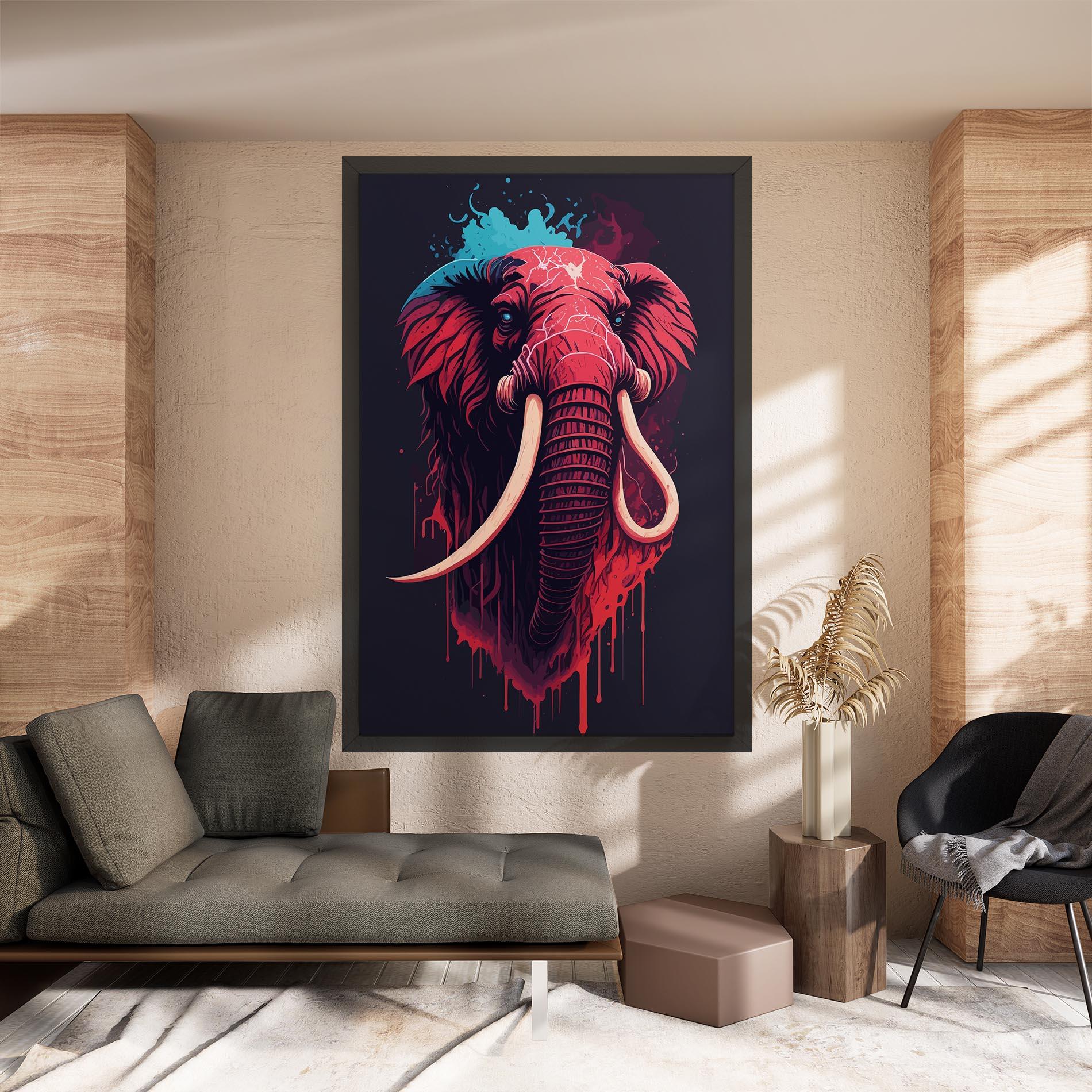 Vászonkép Blue Red Elephant mockup 8