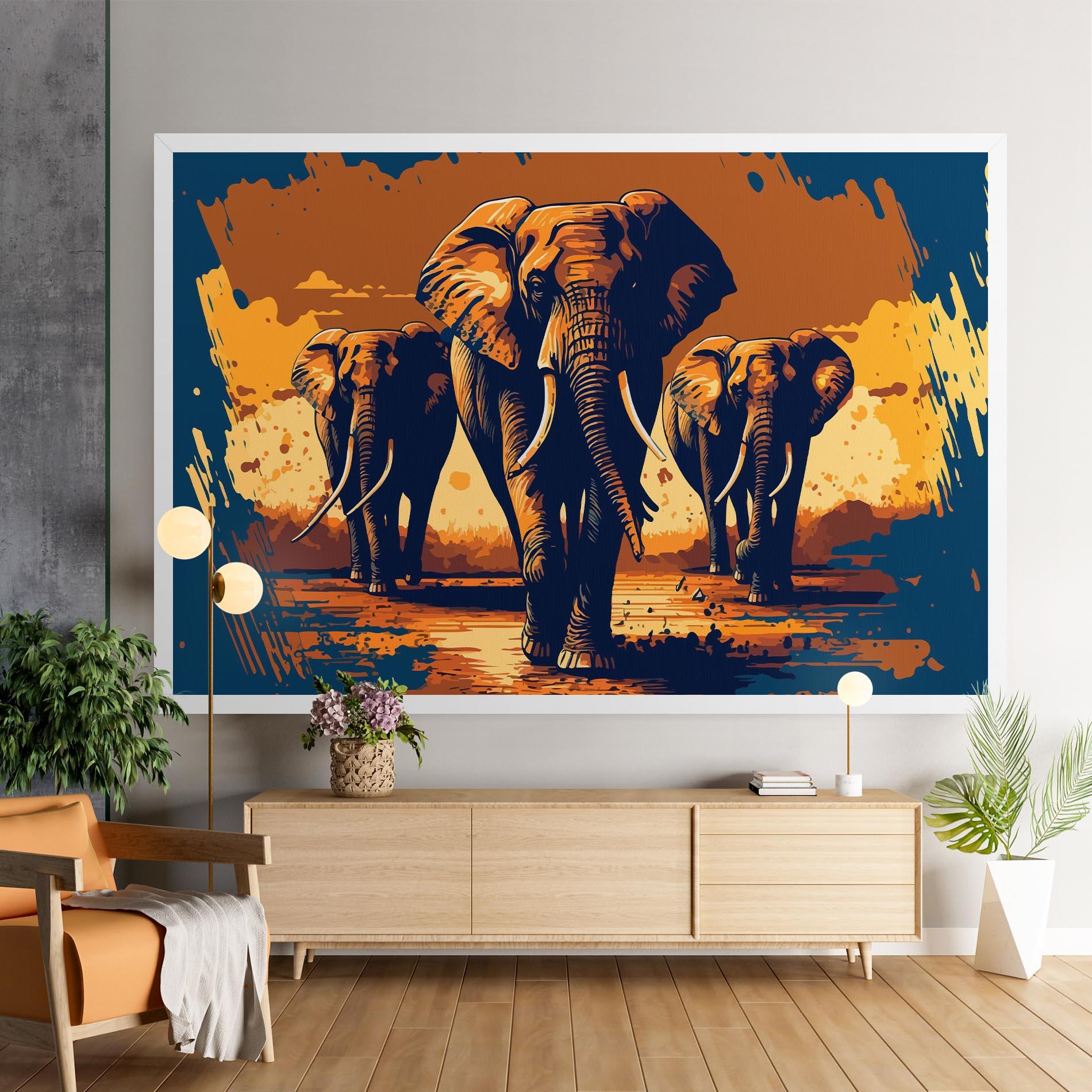 Vászonkép 3 Elephants mockup 9