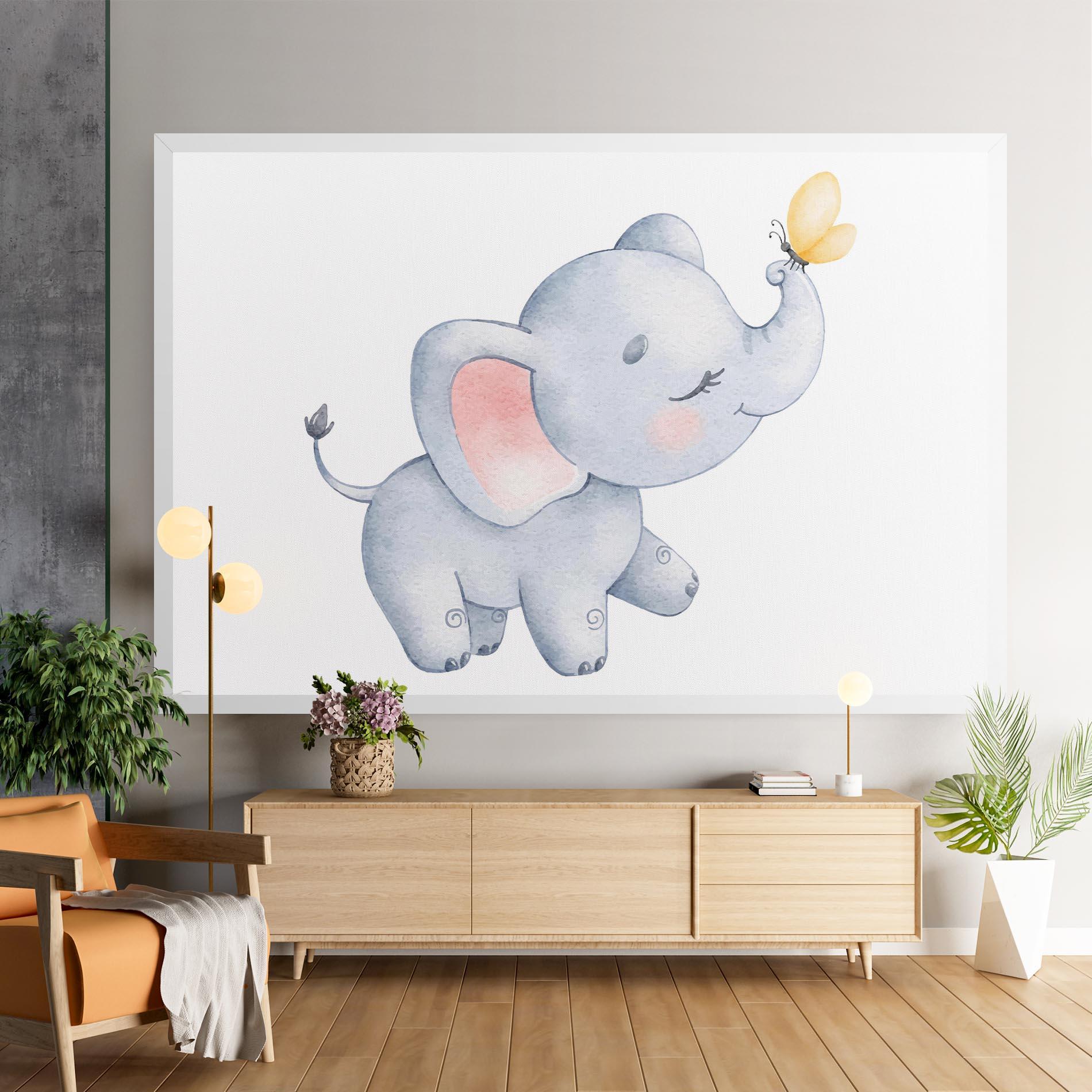 Vászonkép Elephant Butterfly mockup 9