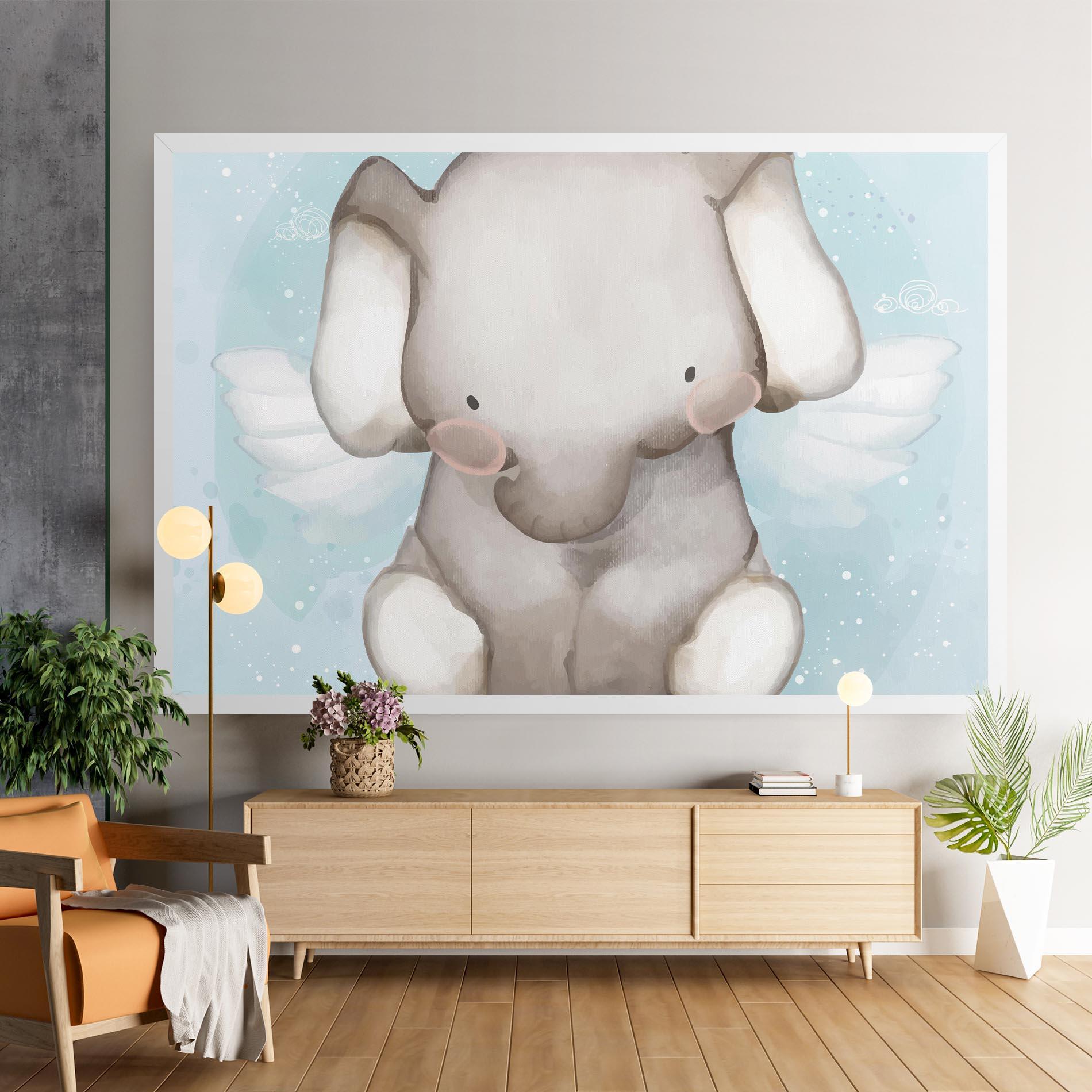 Vászonkép Elephant On Blue mockup 9