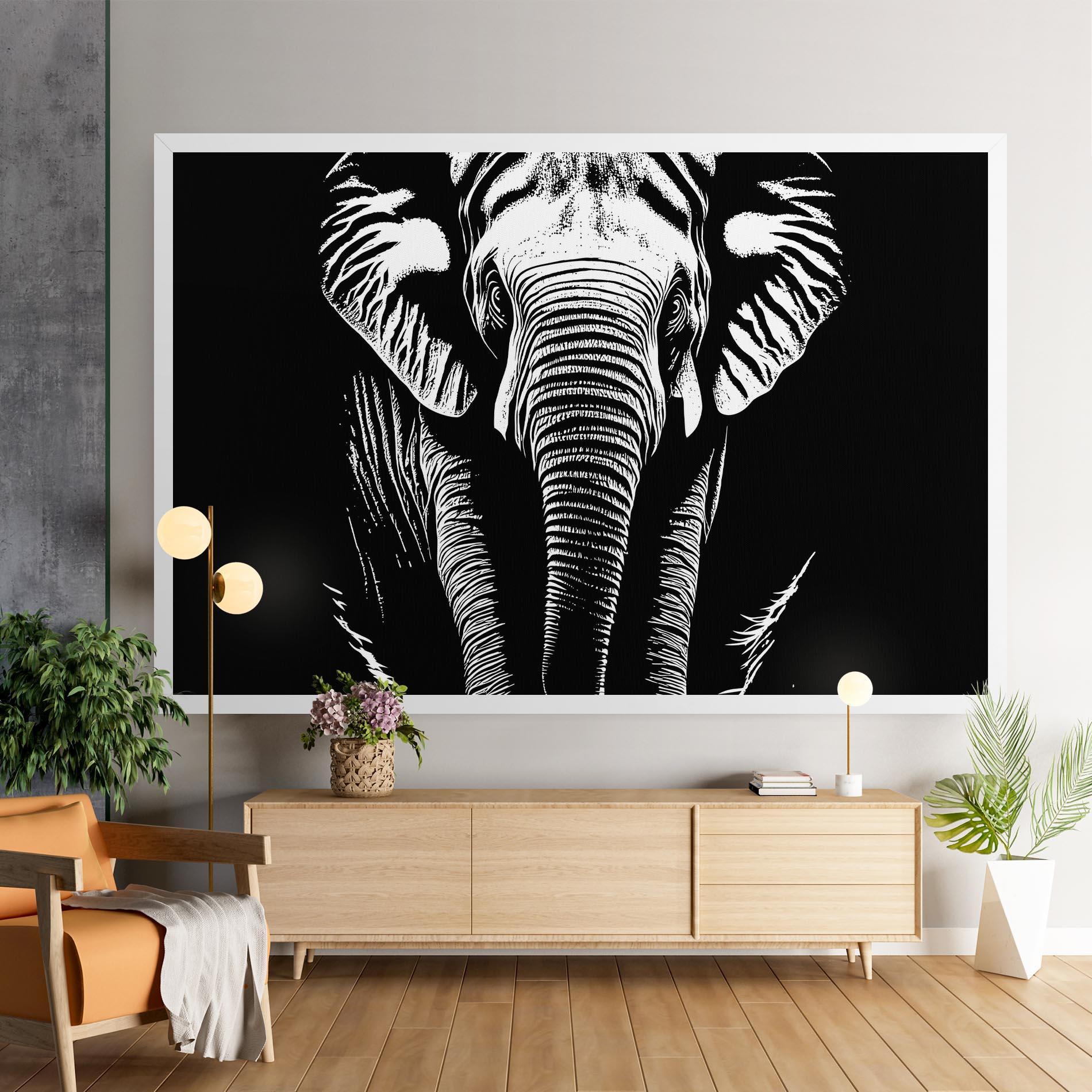 Vászonkép Elephant White Head mockup 9
