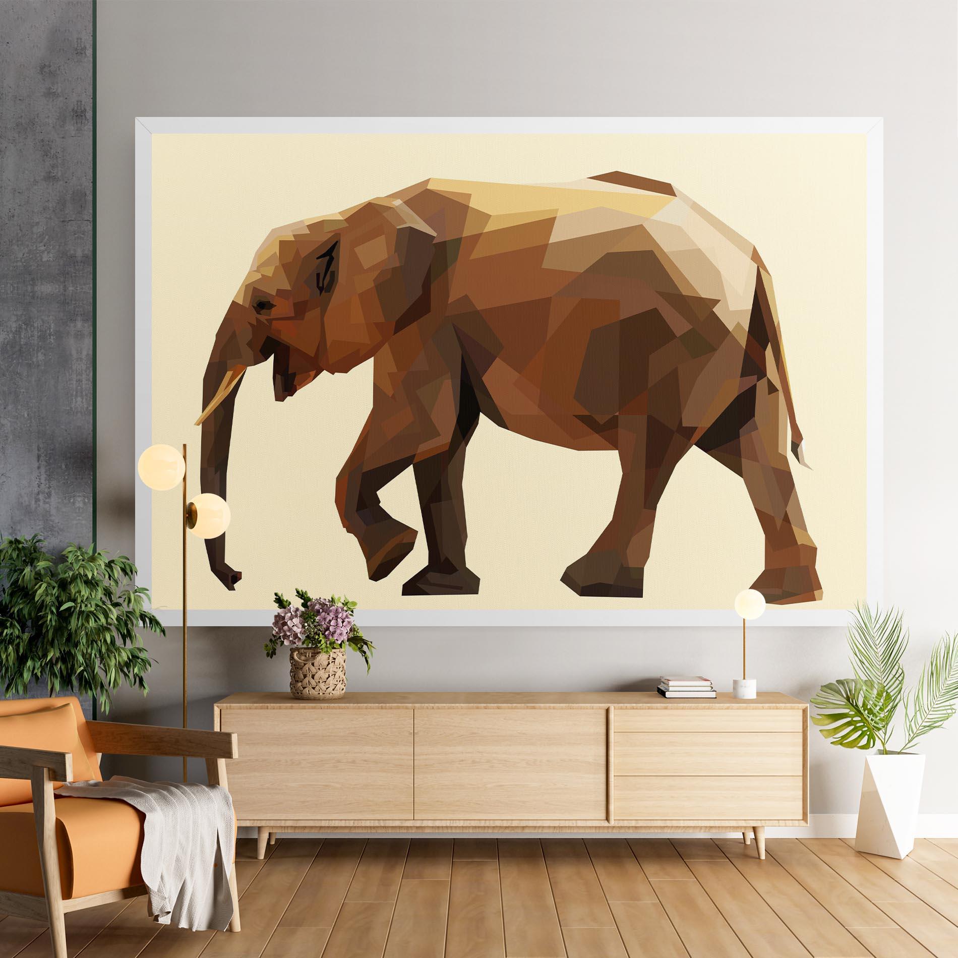 Vászonkép Walking Elephant Cream mockup 9