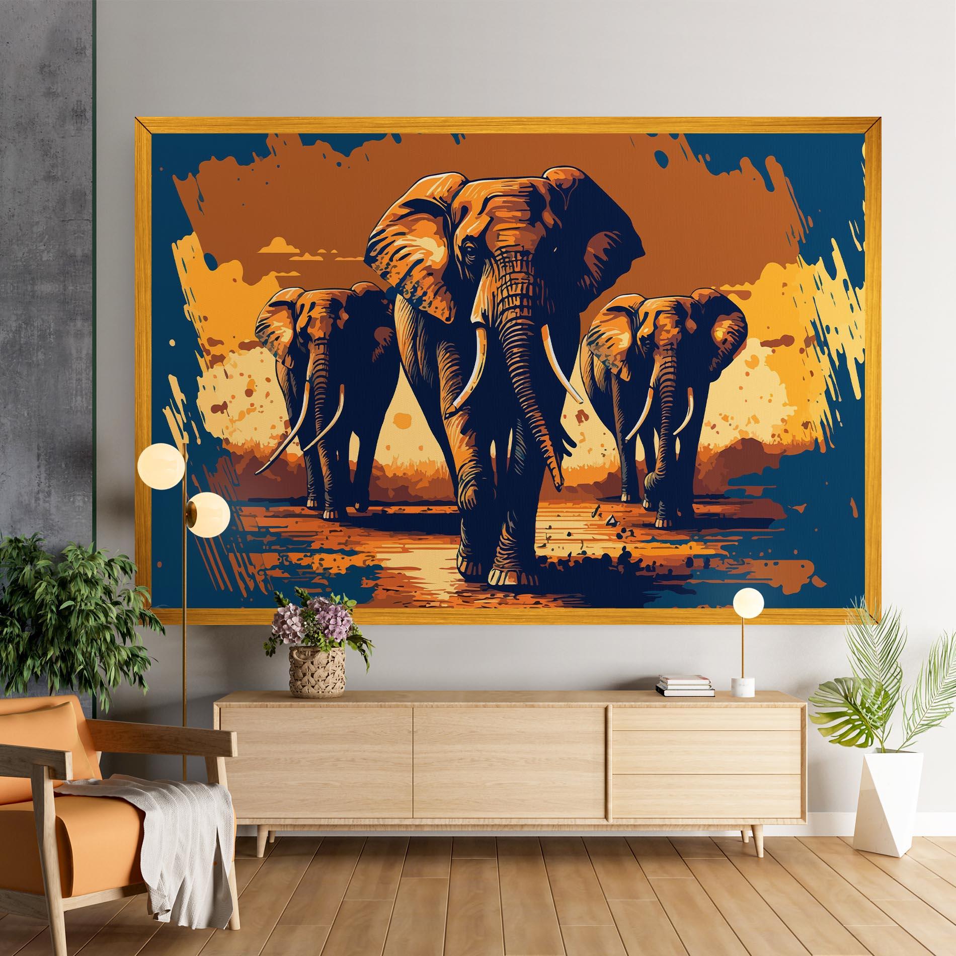 Vászonkép 3 Elephants mockup 9
