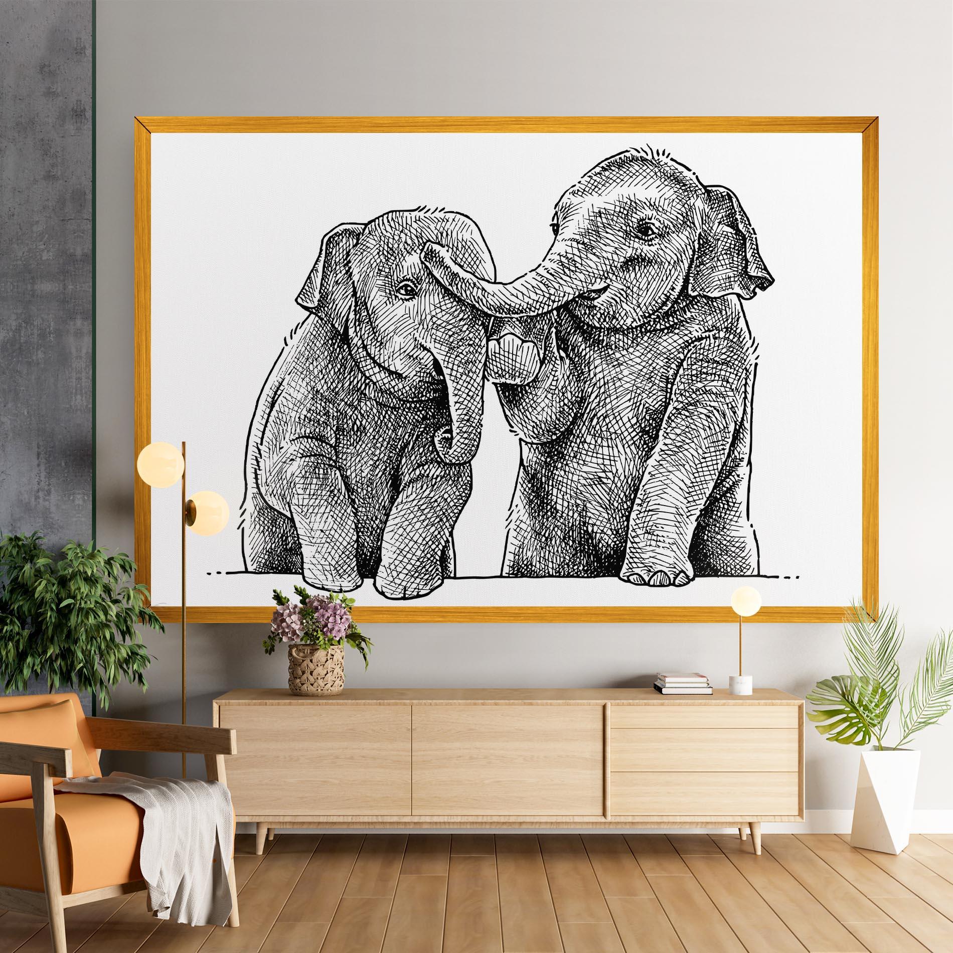 Vászonkép Baby Elephants mockup 9