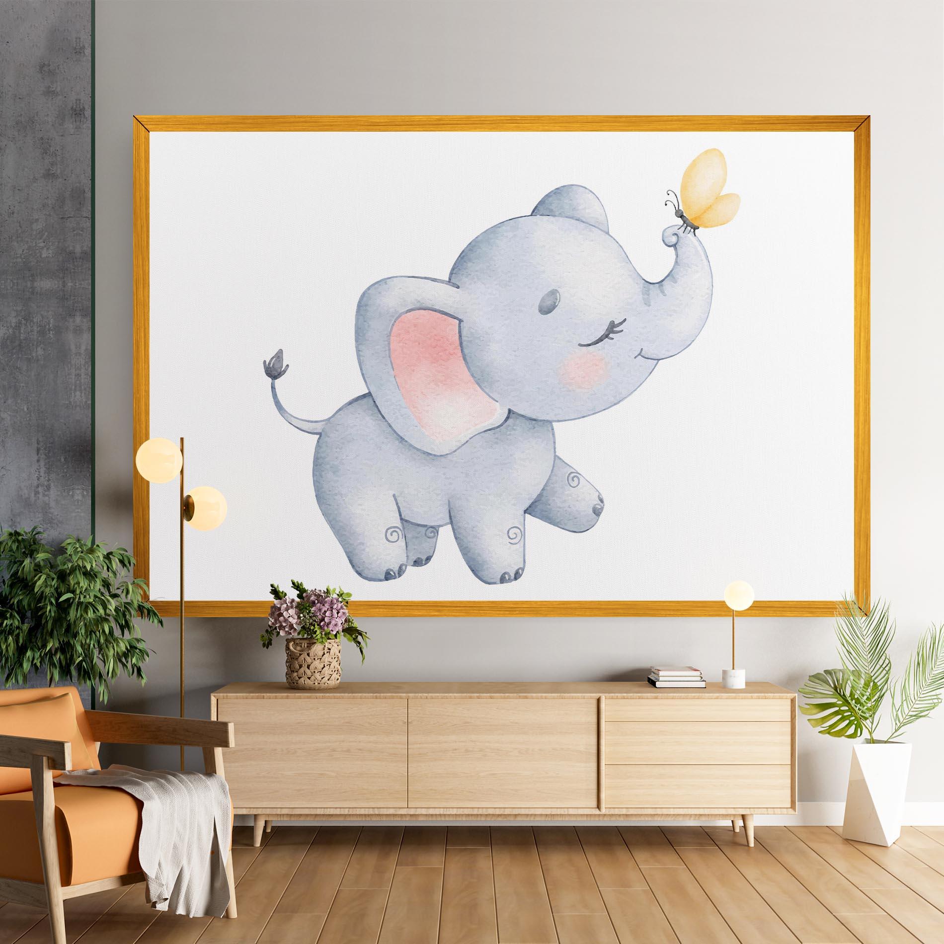 Vászonkép Elephant Butterfly mockup 9