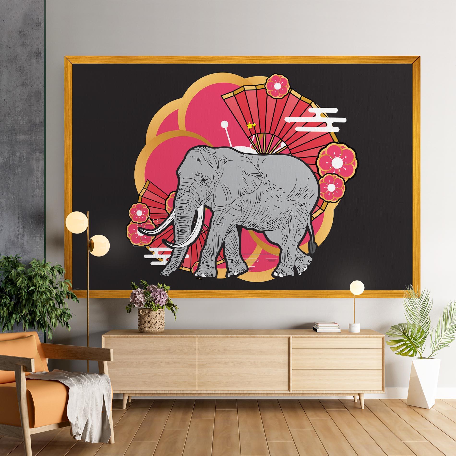 Vászonkép Elephant On Pink mockup 9