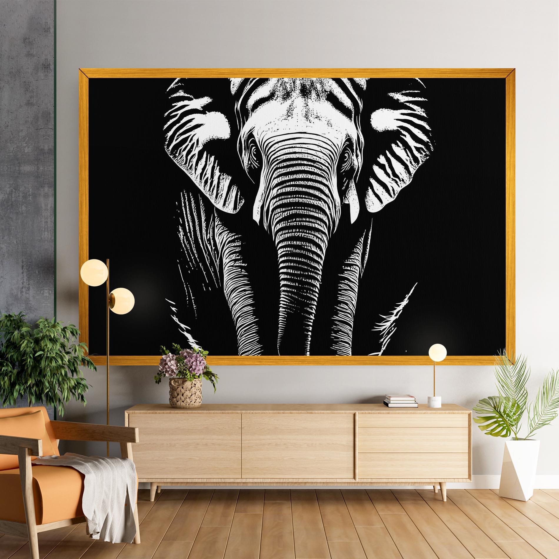 Vászonkép Elephant White Head mockup 9