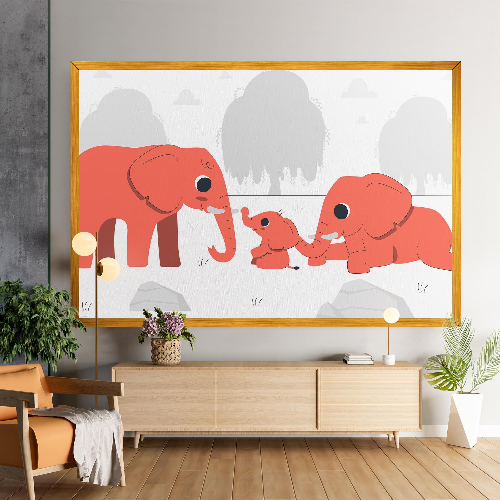 Vászonkép Orange Elephant mockup 9