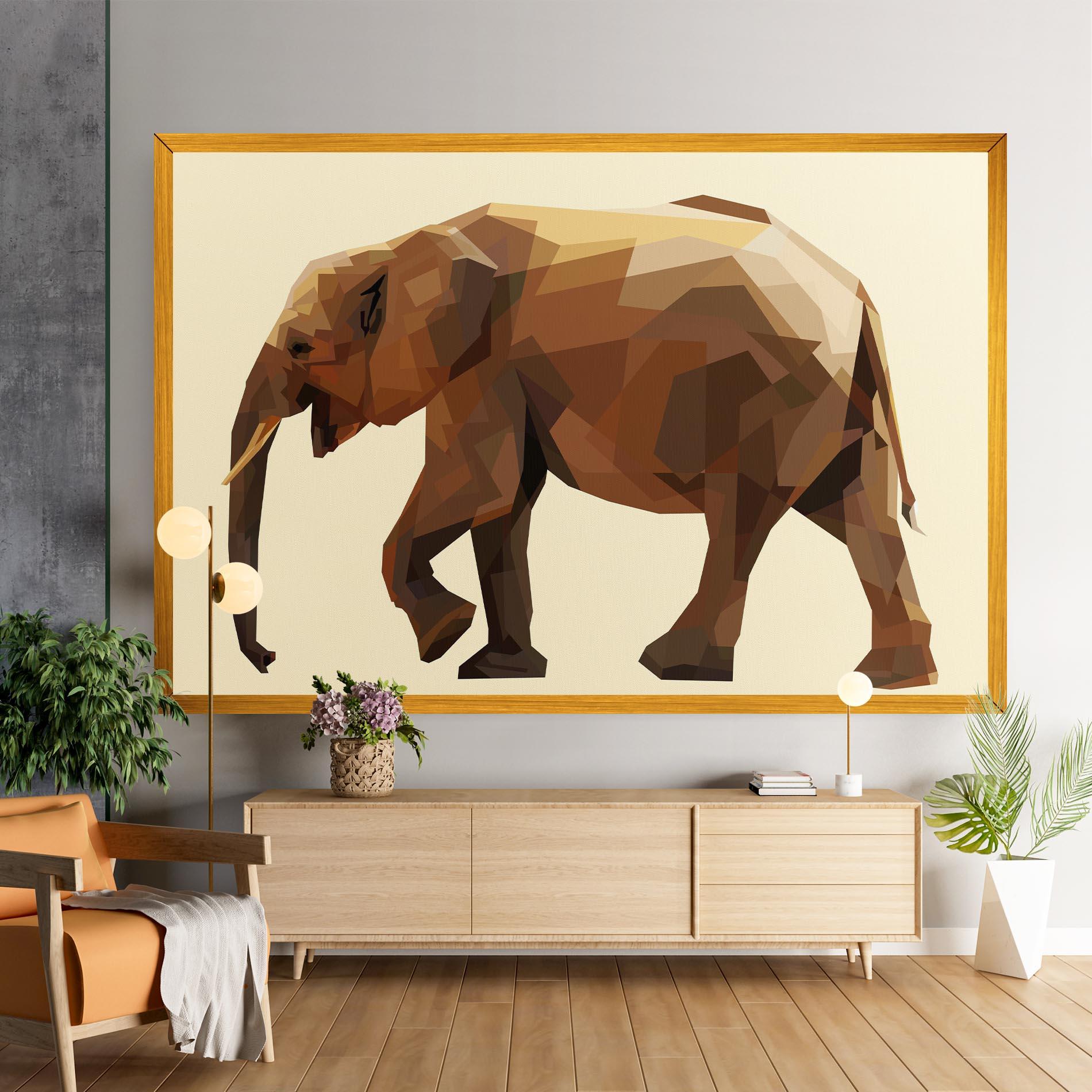 Vászonkép Walking Elephant Cream mockup 9