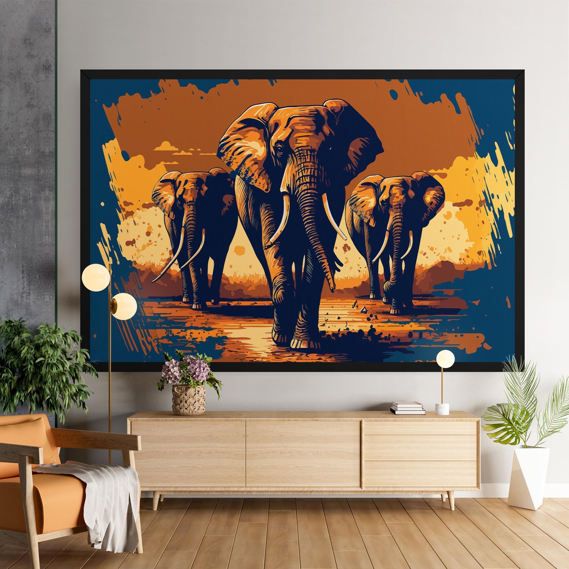 Vászonkép 3 Elephants mockup 9