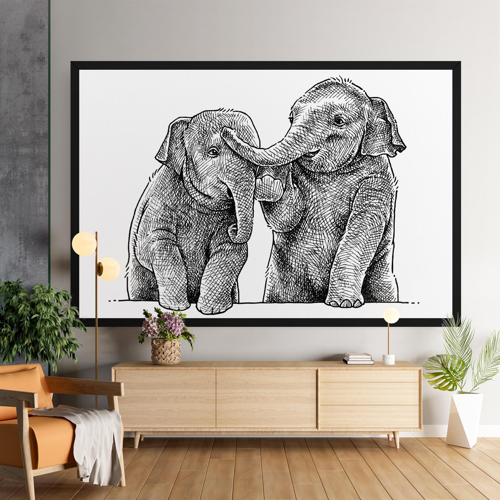 Vászonkép Baby Elephants mockup 9