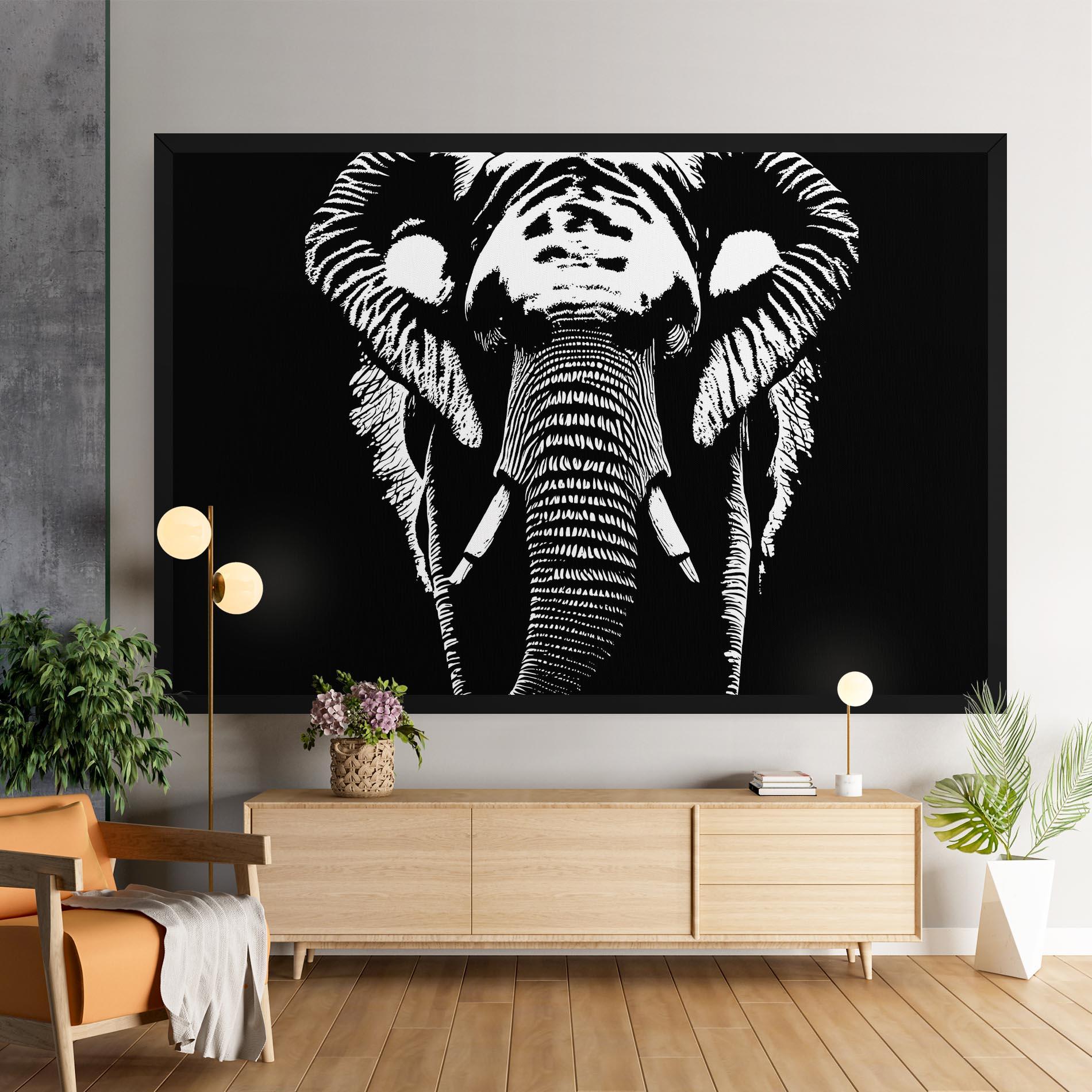 Vászonkép Elephant Drawing mockup 9