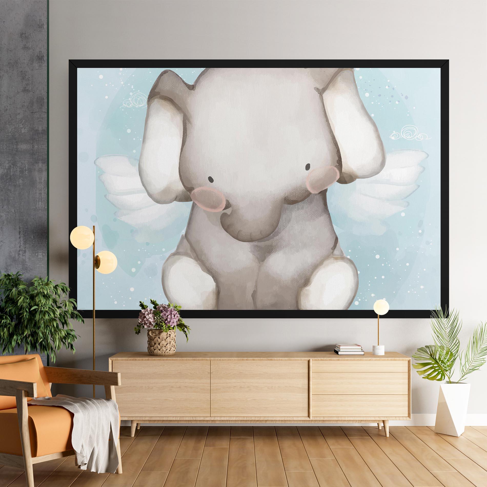 Vászonkép Elephant On Blue mockup 9