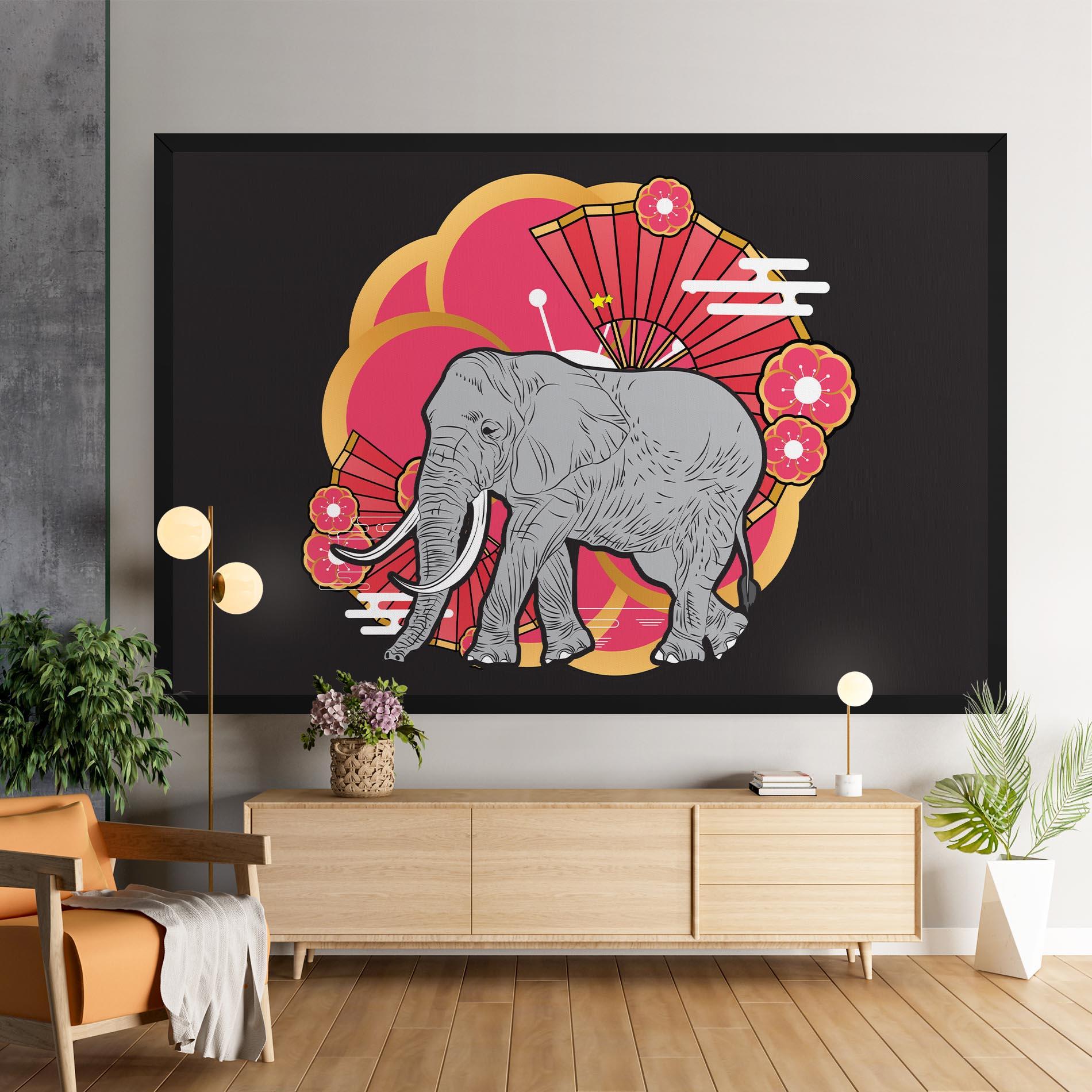 Vászonkép Elephant On Pink mockup 9