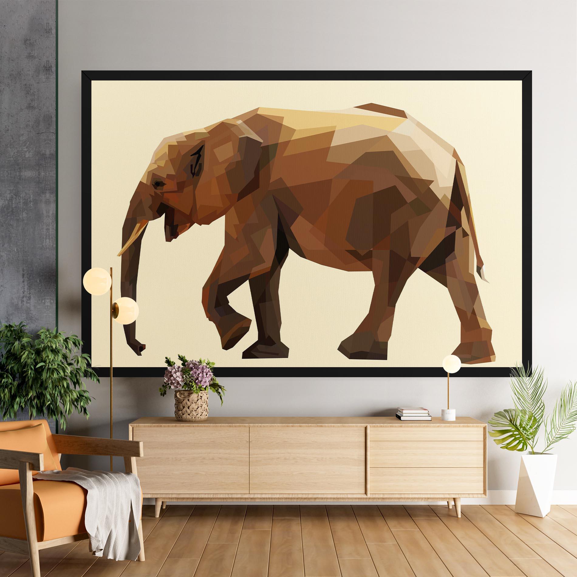 Vászonkép Walking Elephant Cream mockup 9