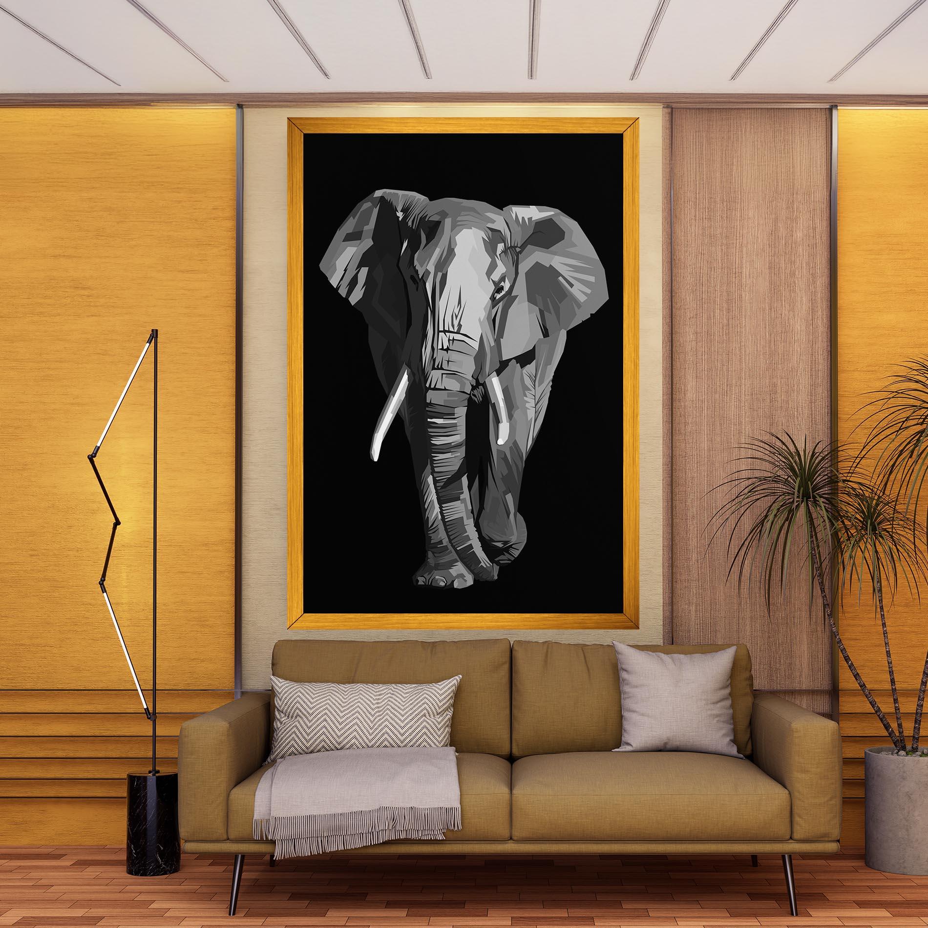 Vászonkép Beautiful Grey Elephant mockup 9