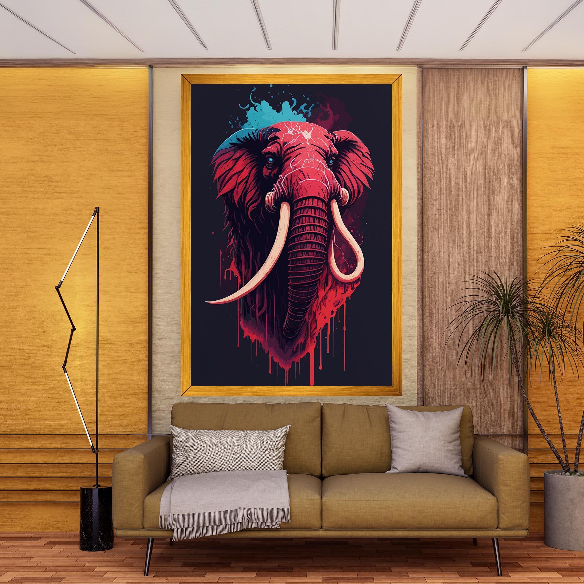 Vászonkép Blue Red Elephant mockup 9
