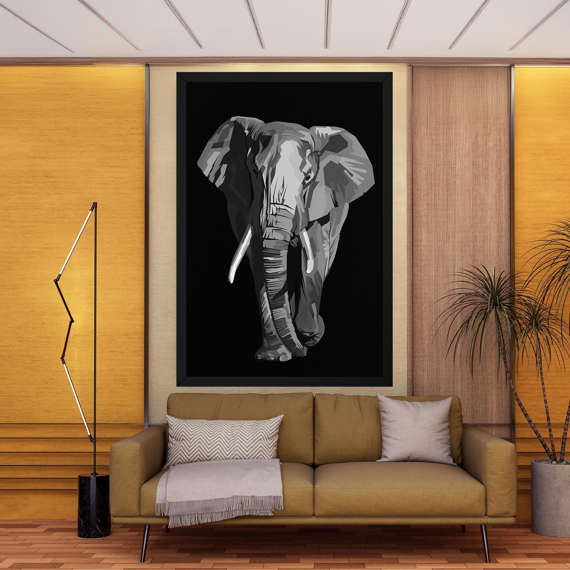 Vászonkép Beautiful Grey Elephant mockup 9