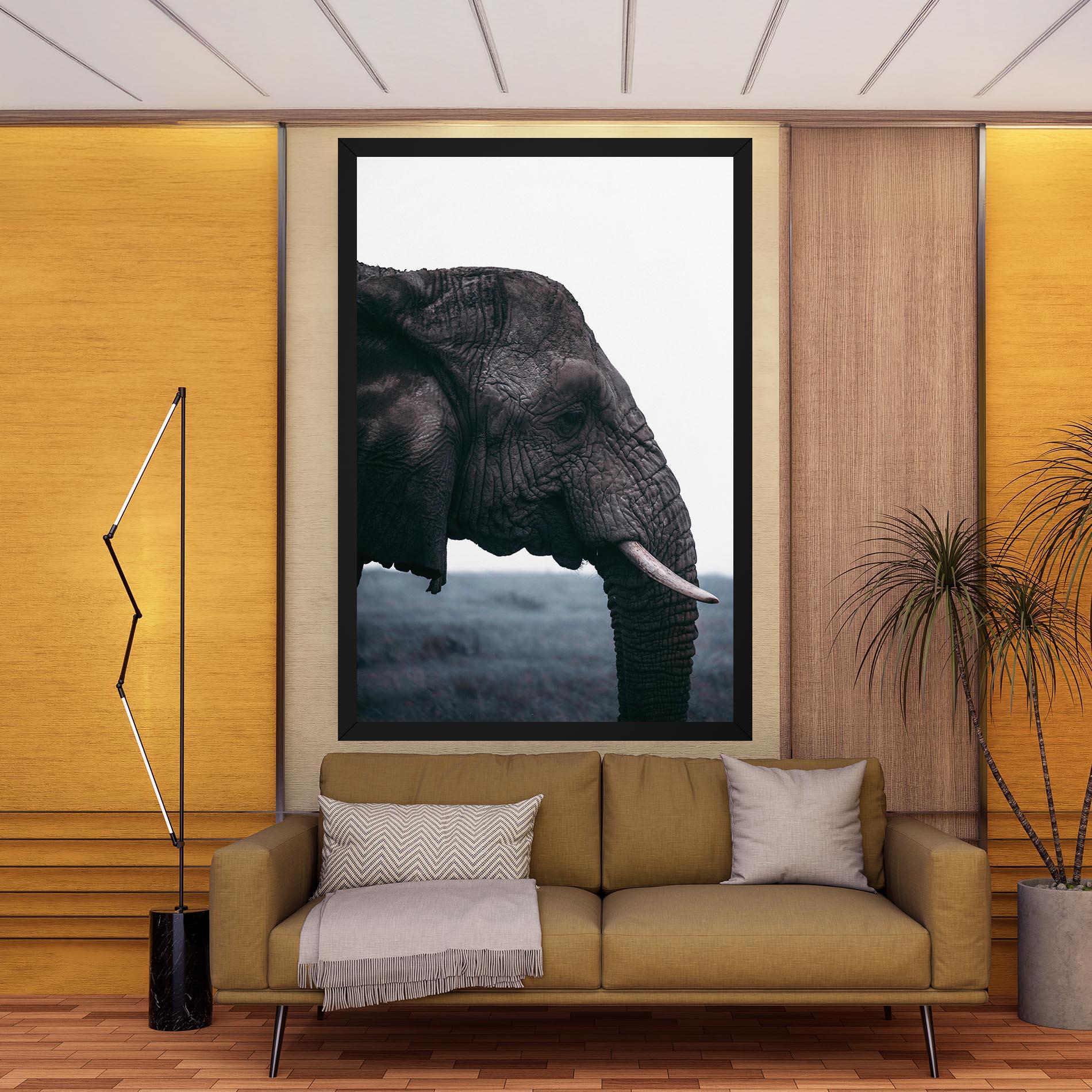 Vászonkép Close Grey Eelephant mockup 9
