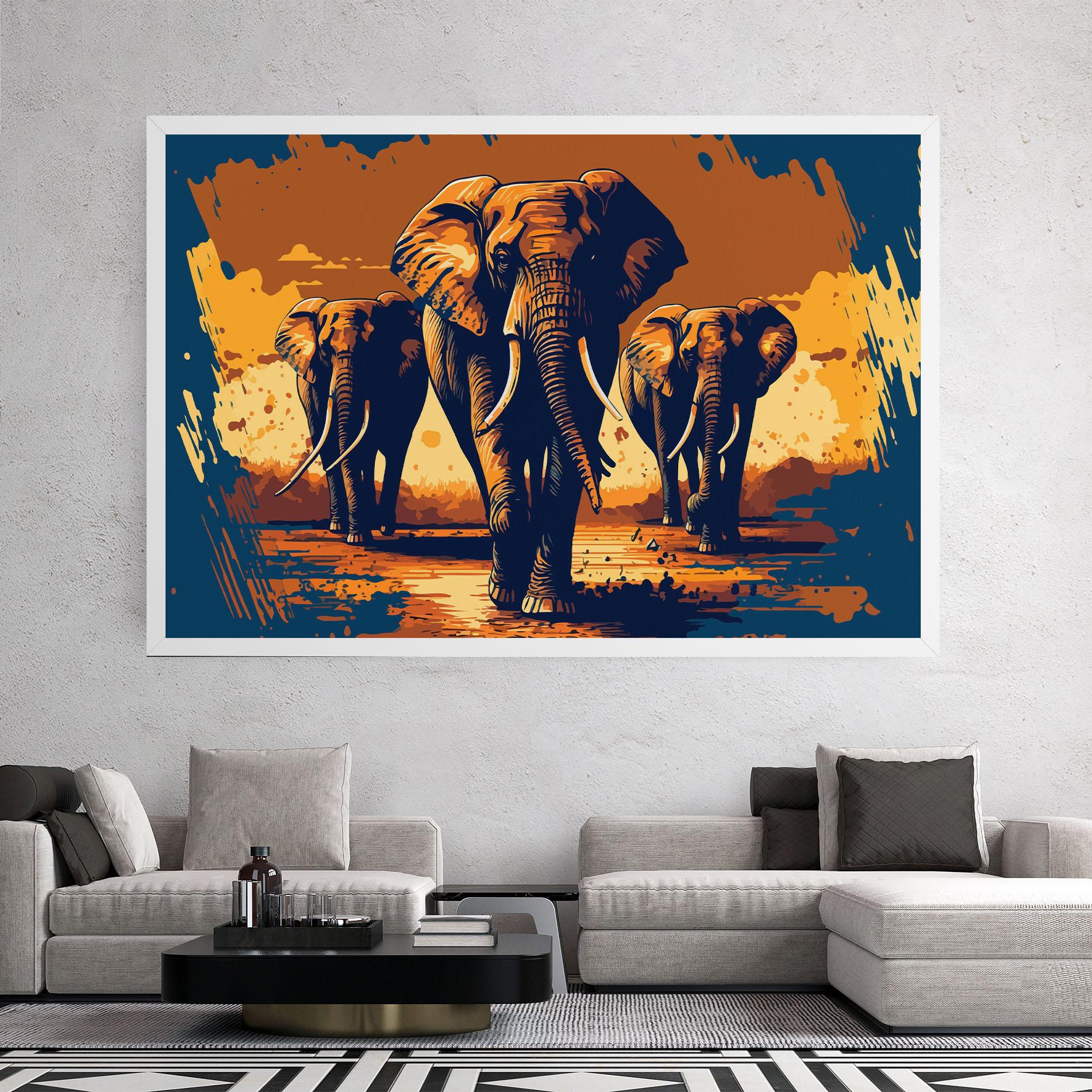 Vászonkép 3 Elephants mockup 2