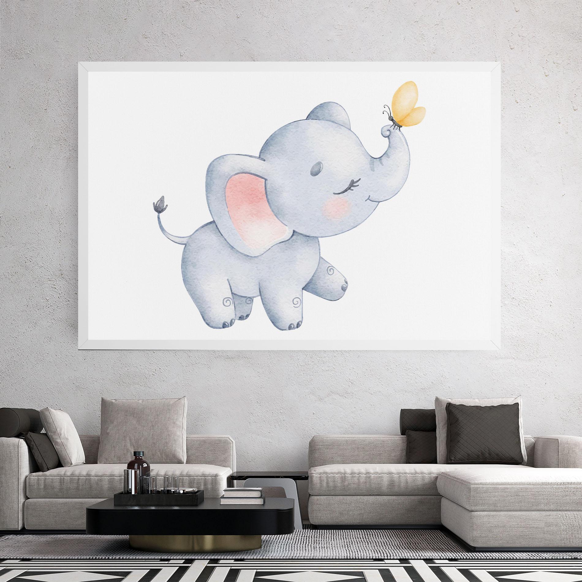 Vászonkép Elephant Butterfly mockup 2