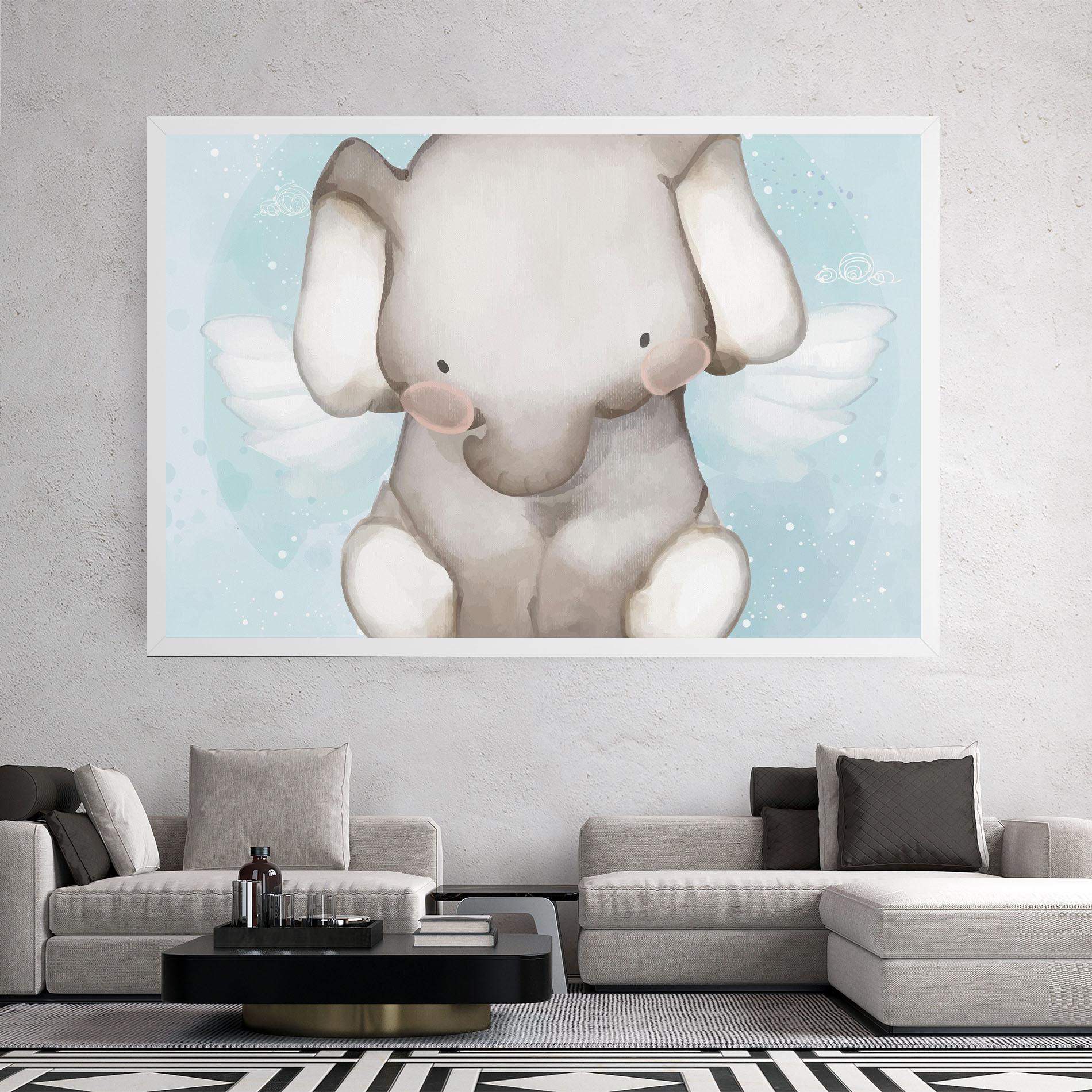 Vászonkép Elephant On Blue mockup 2