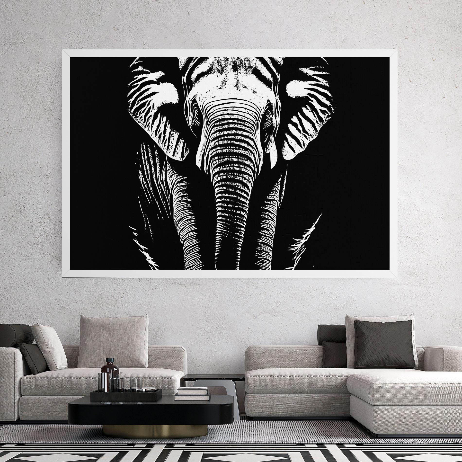 Vászonkép Elephant White Head mockup 2