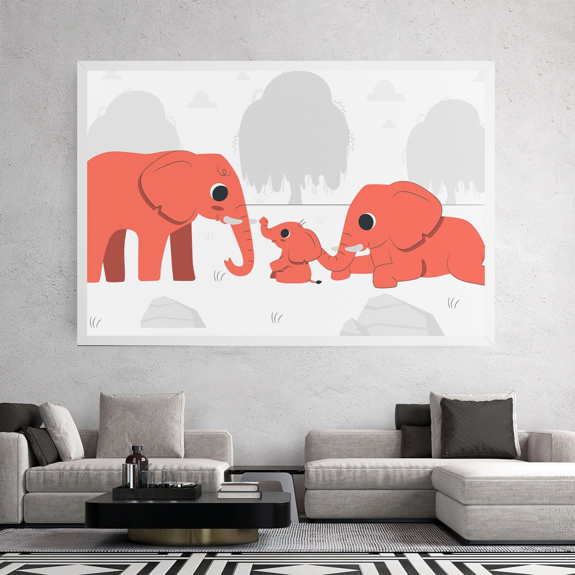 Vászonkép Orange Elephant mockup 2