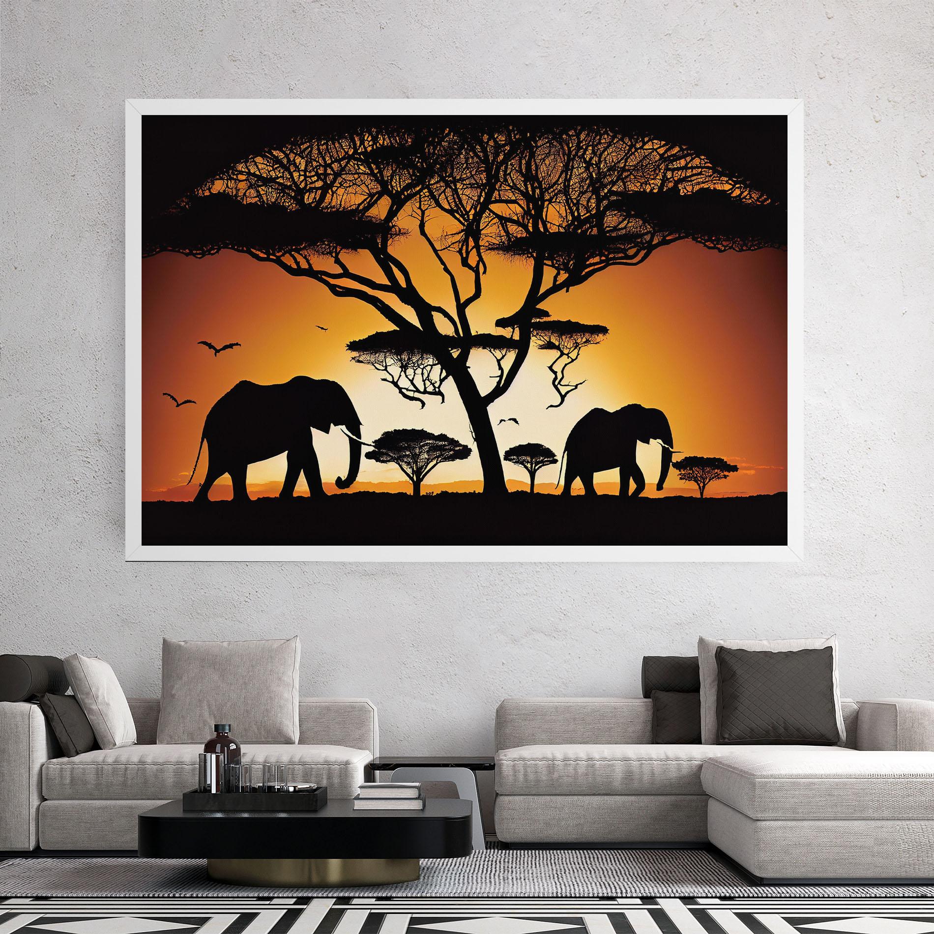 Vászonkép Sunset Silhouette mockup 2