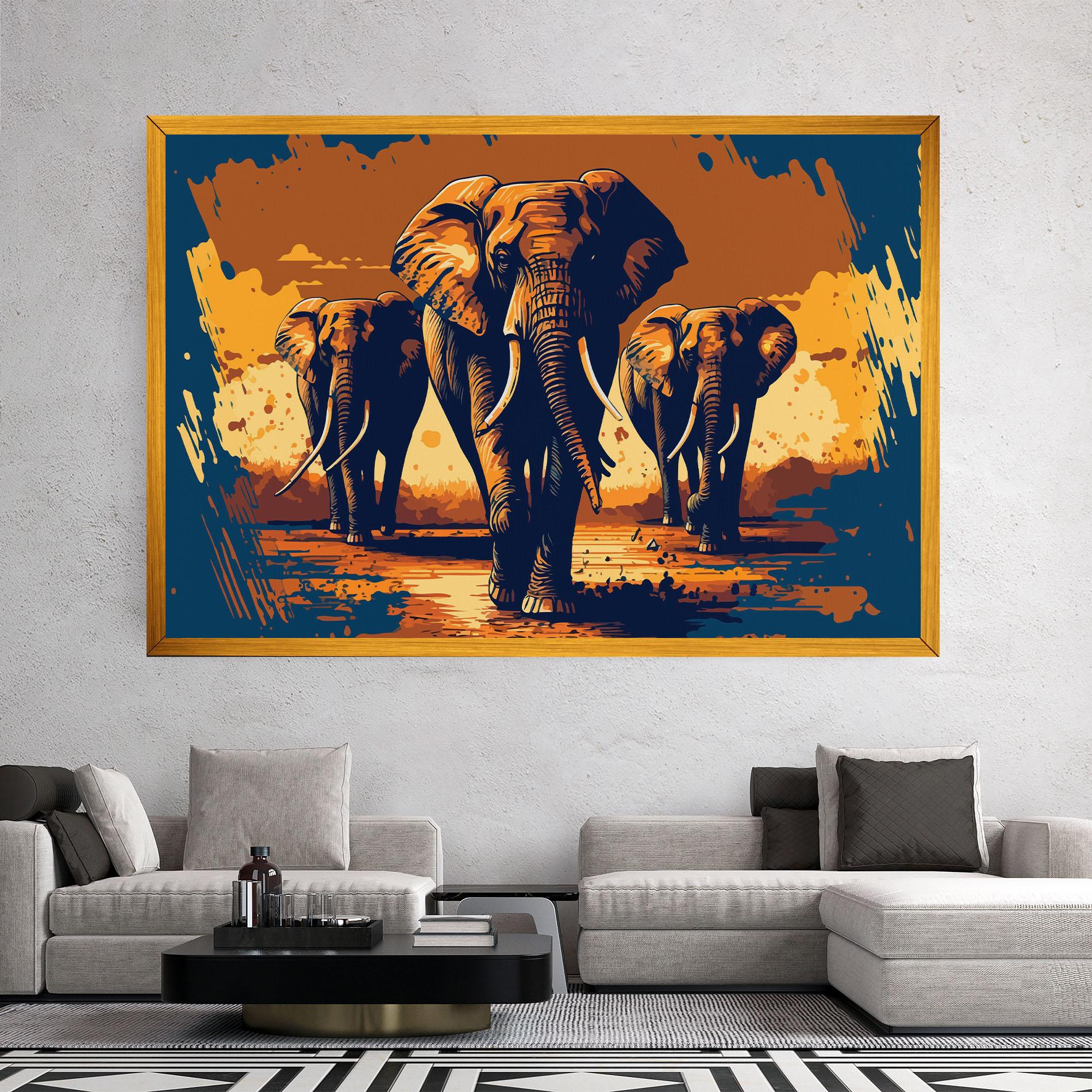 Vászonkép 3 Elephants mockup 2