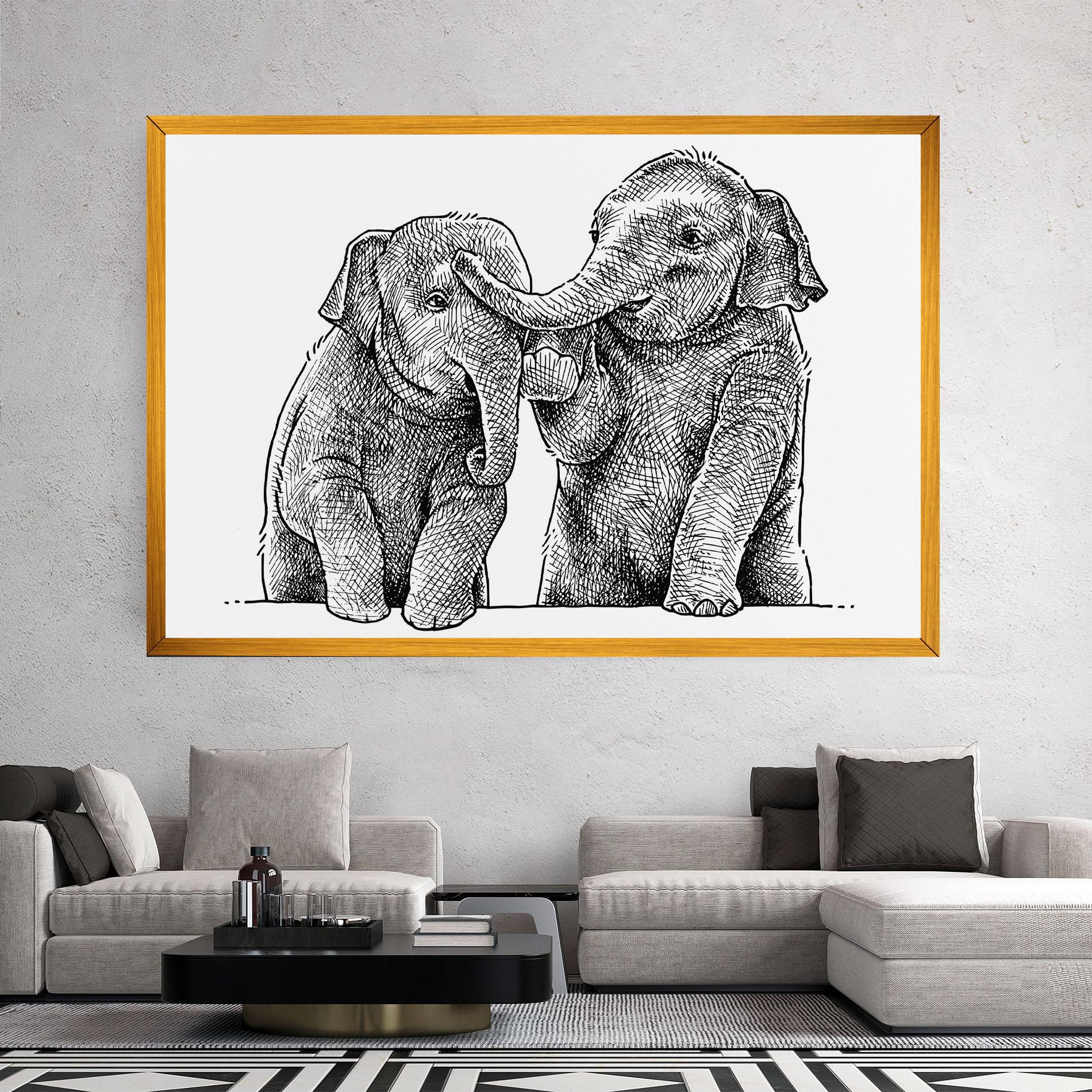 Vászonkép Baby Elephants mockup 2