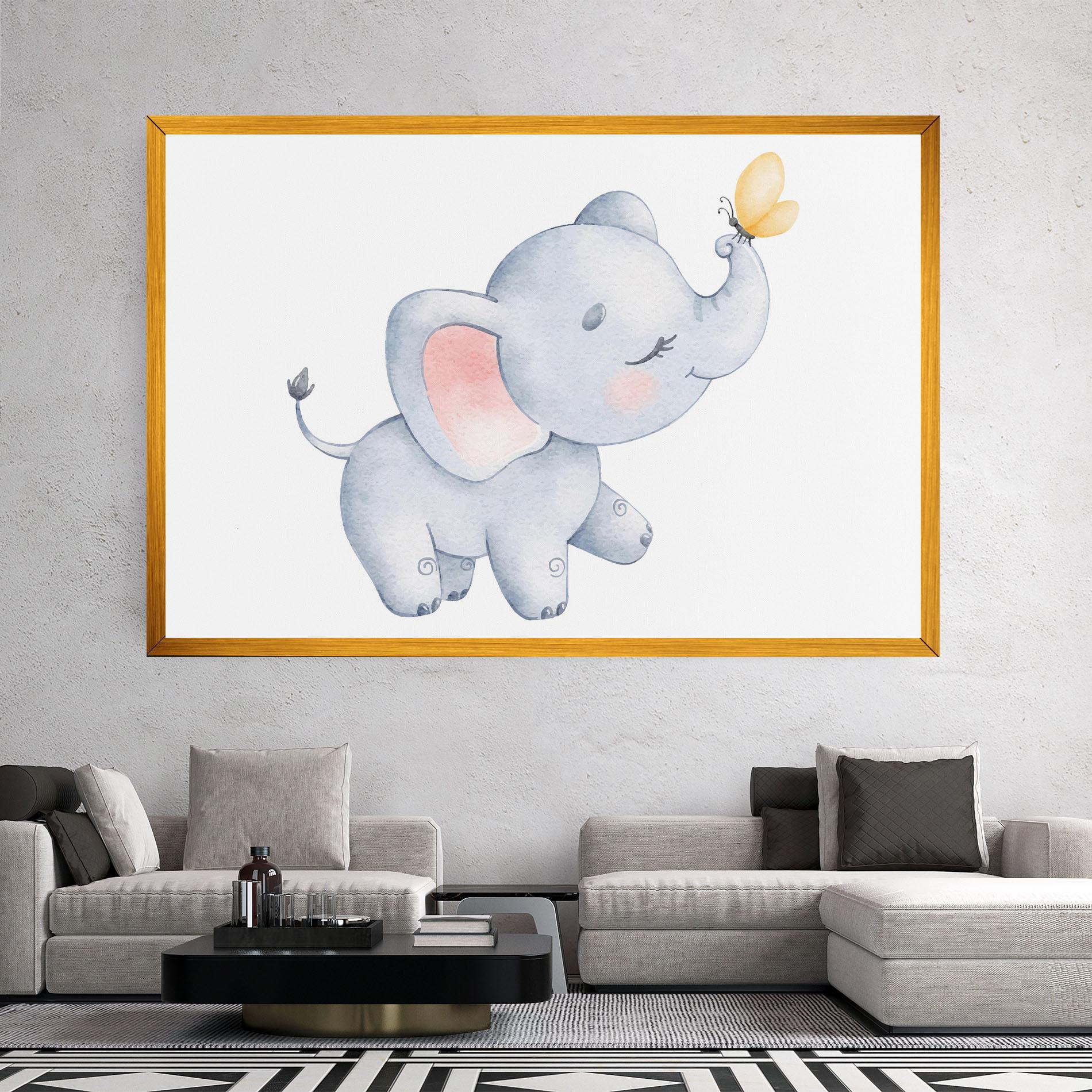 Vászonkép Elephant Butterfly mockup 2
