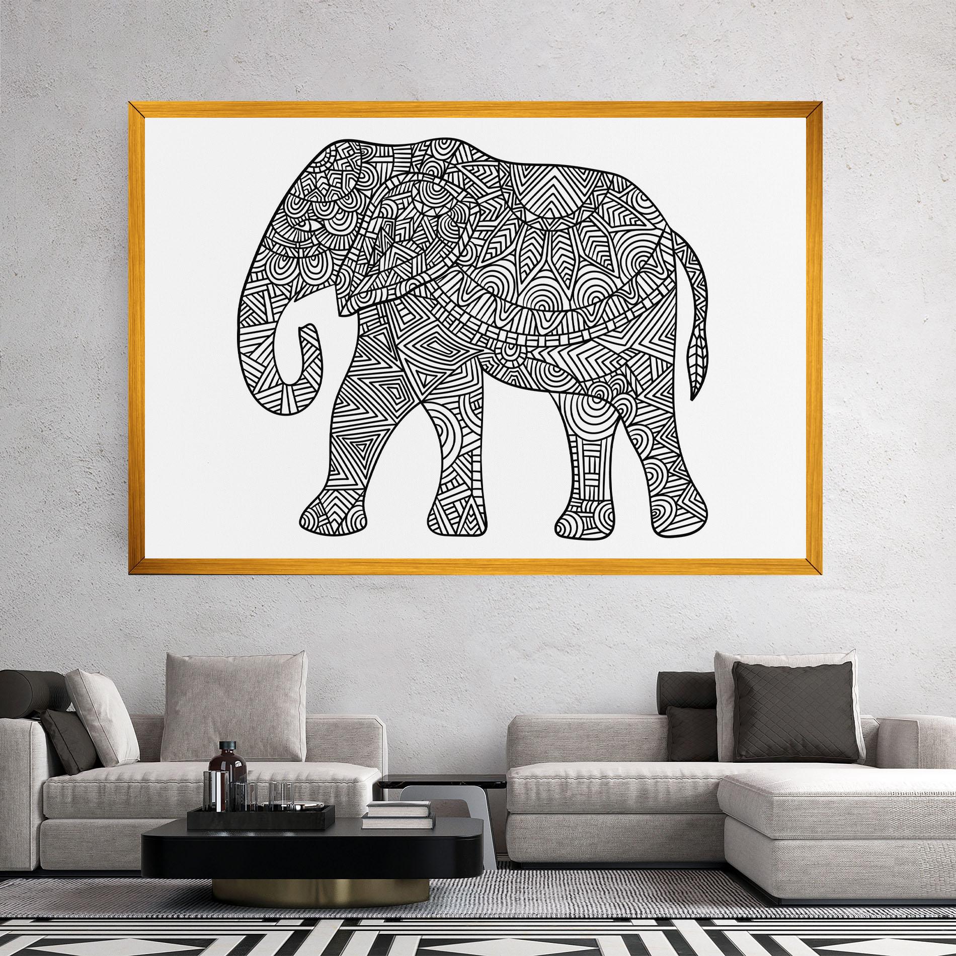 Vászonkép Elephant Mandala mockup 2