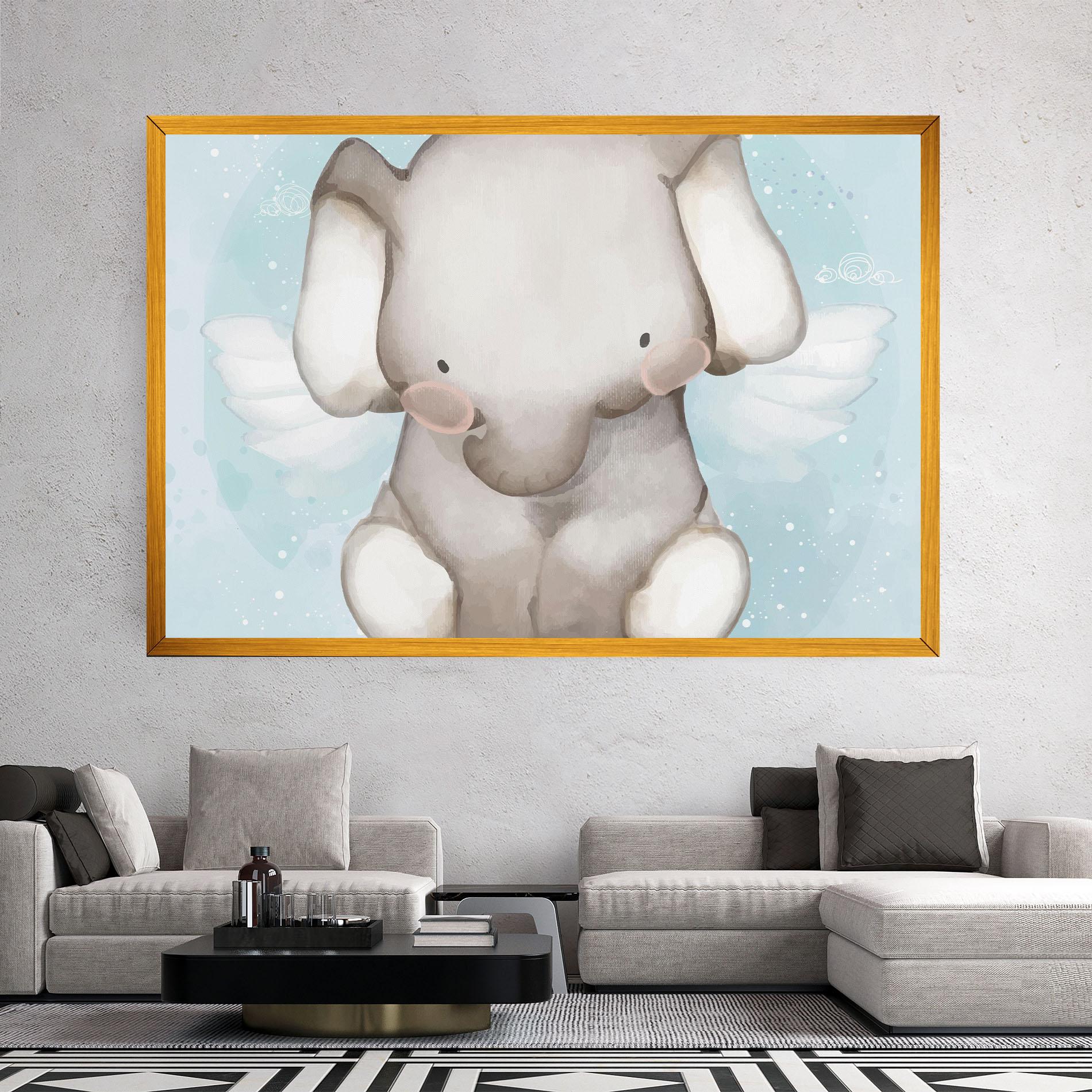 Vászonkép Elephant On Blue mockup 2