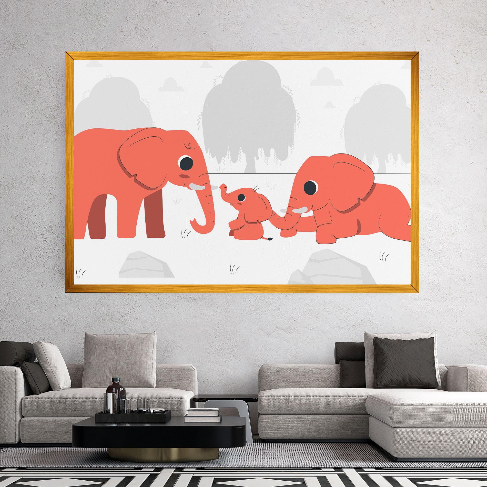 Vászonkép Orange Elephant mockup 2