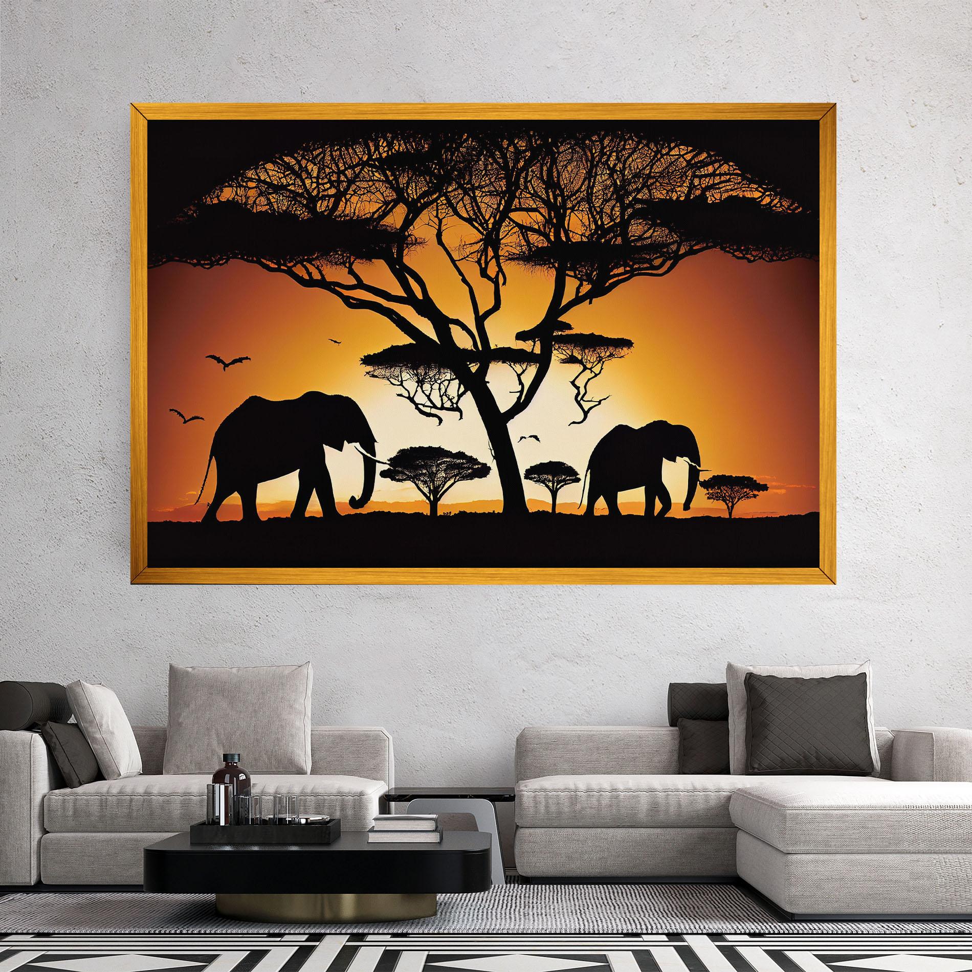 Vászonkép Sunset Silhouette mockup 2