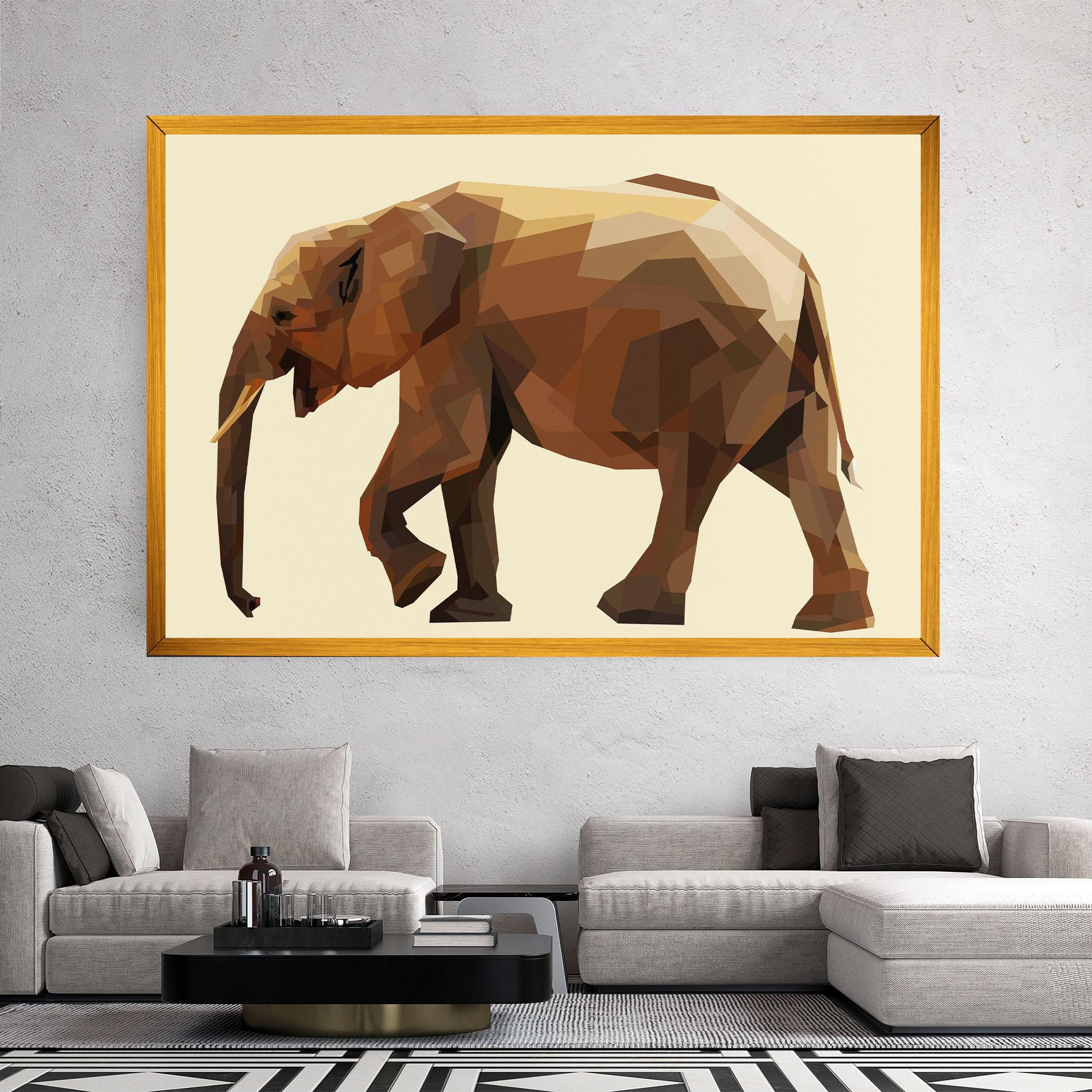 Vászonkép Walking Elephant Cream mockup 2