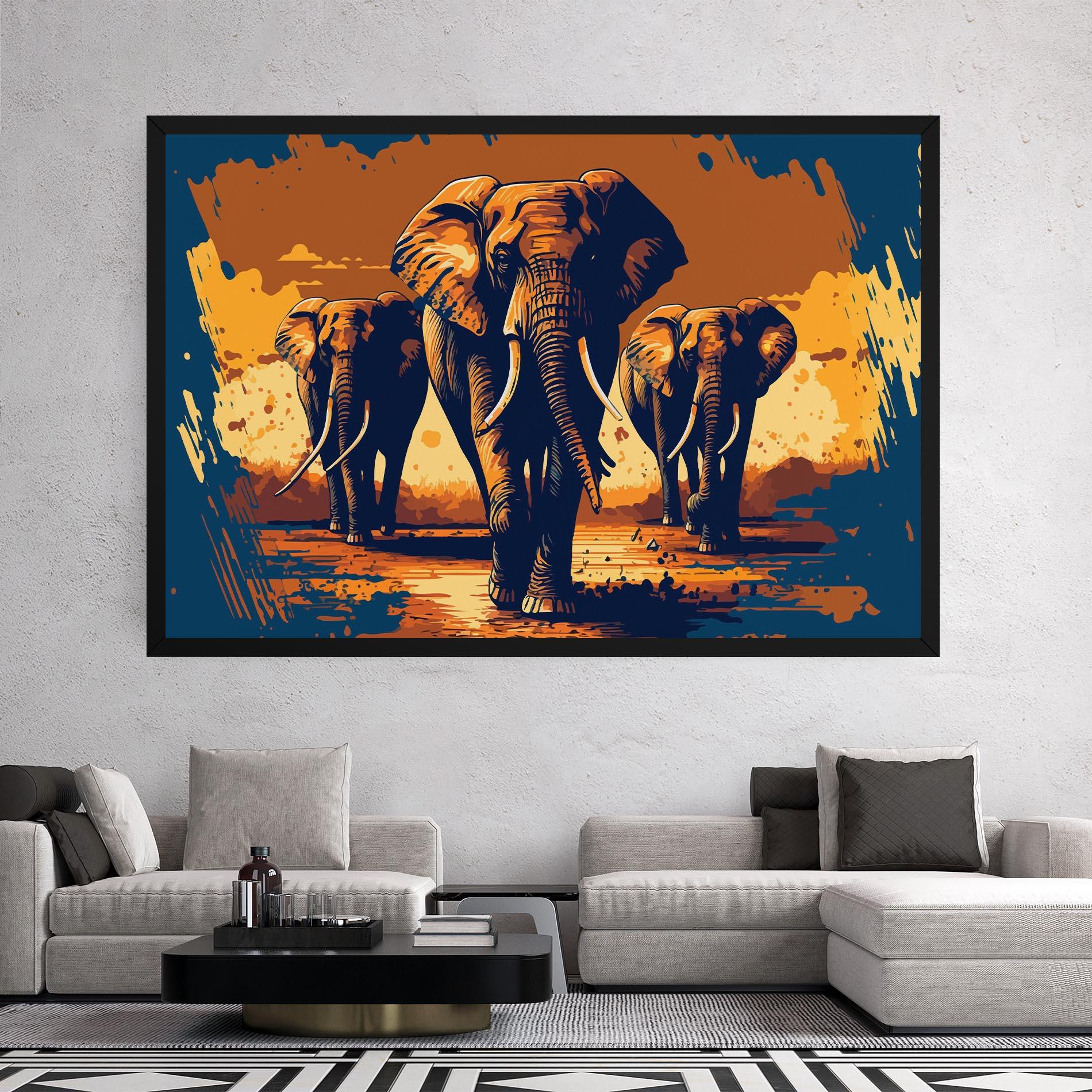 Vászonkép 3 Elephants mockup 2