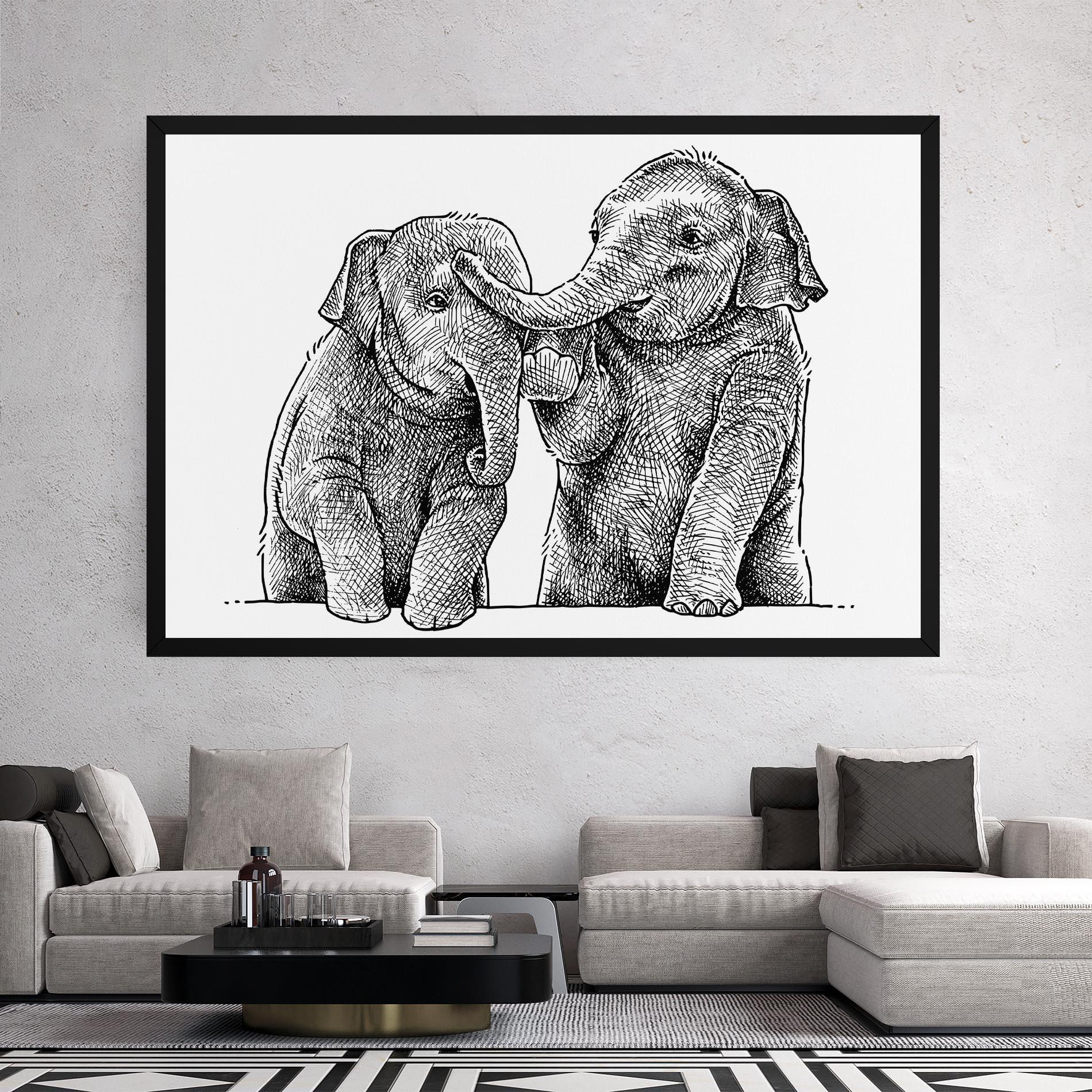 Vászonkép Baby Elephants mockup 2